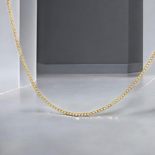 Cadena Italiana De 10k, Estilo Cubana de Calibre 2mm