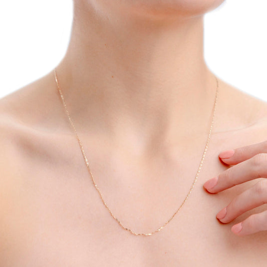 Cadena Valentino De Oro Italiano 14k, Calibre 1.5 Mm, 40cm