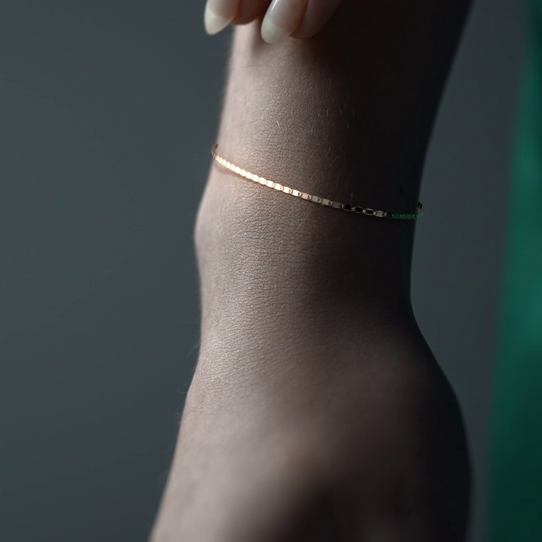 10K Gold Bracelet, Italian Style Valentino | Delicate Bracelet in Yellow Gold or Tricolor