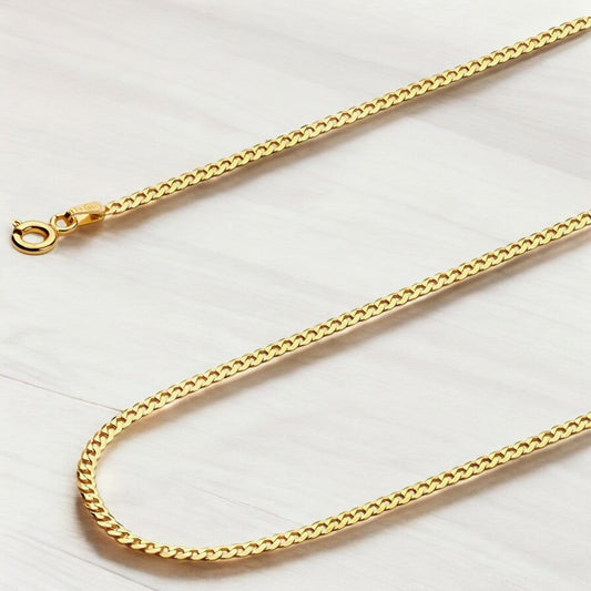 Cadena Italiana De 14k, Estilo Cubana, Calibre 2mm, De 40 Cm