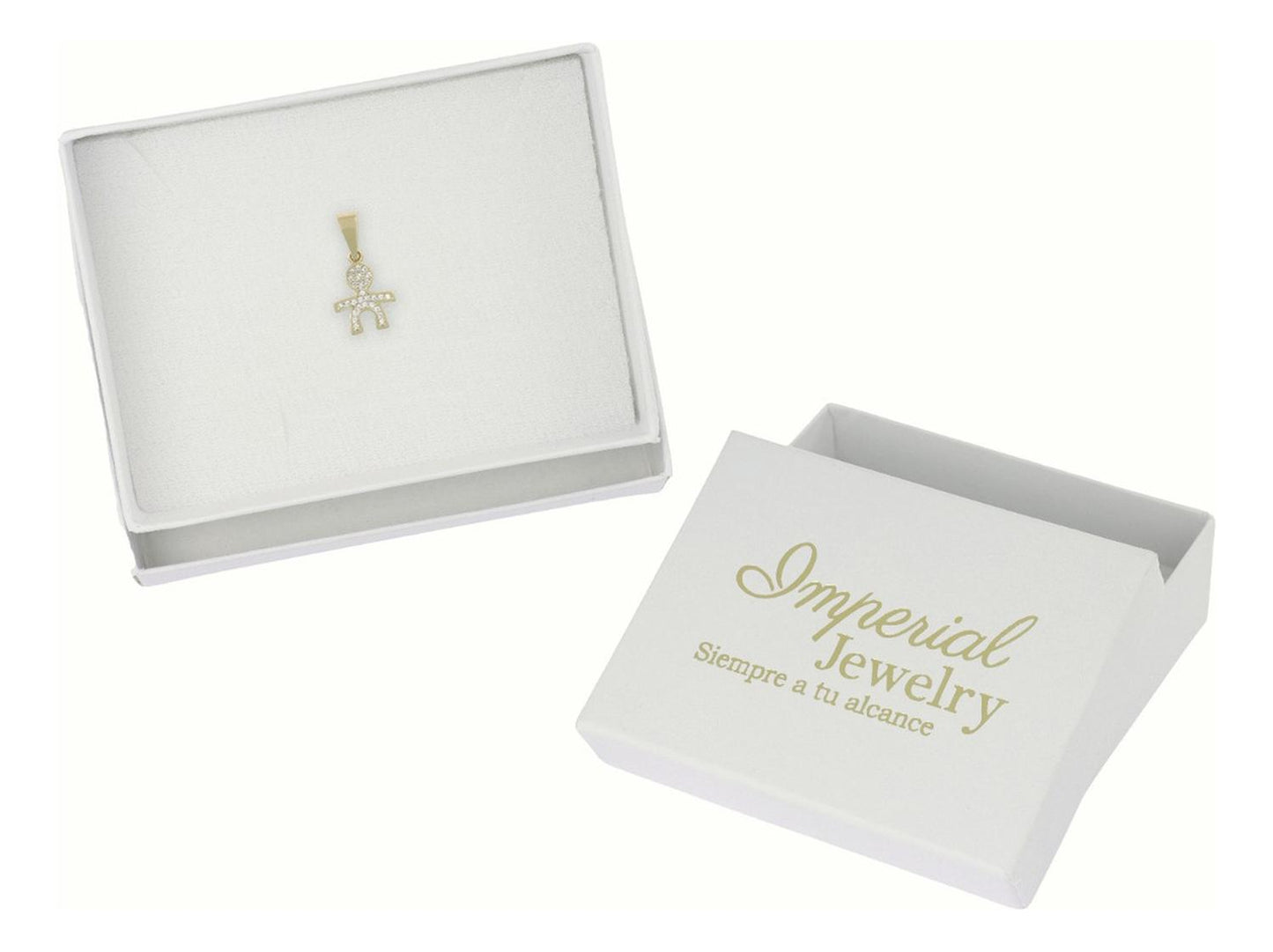 Child Figure Pendant with Cubic Zirconia in 10k Gold 1.0 Grm