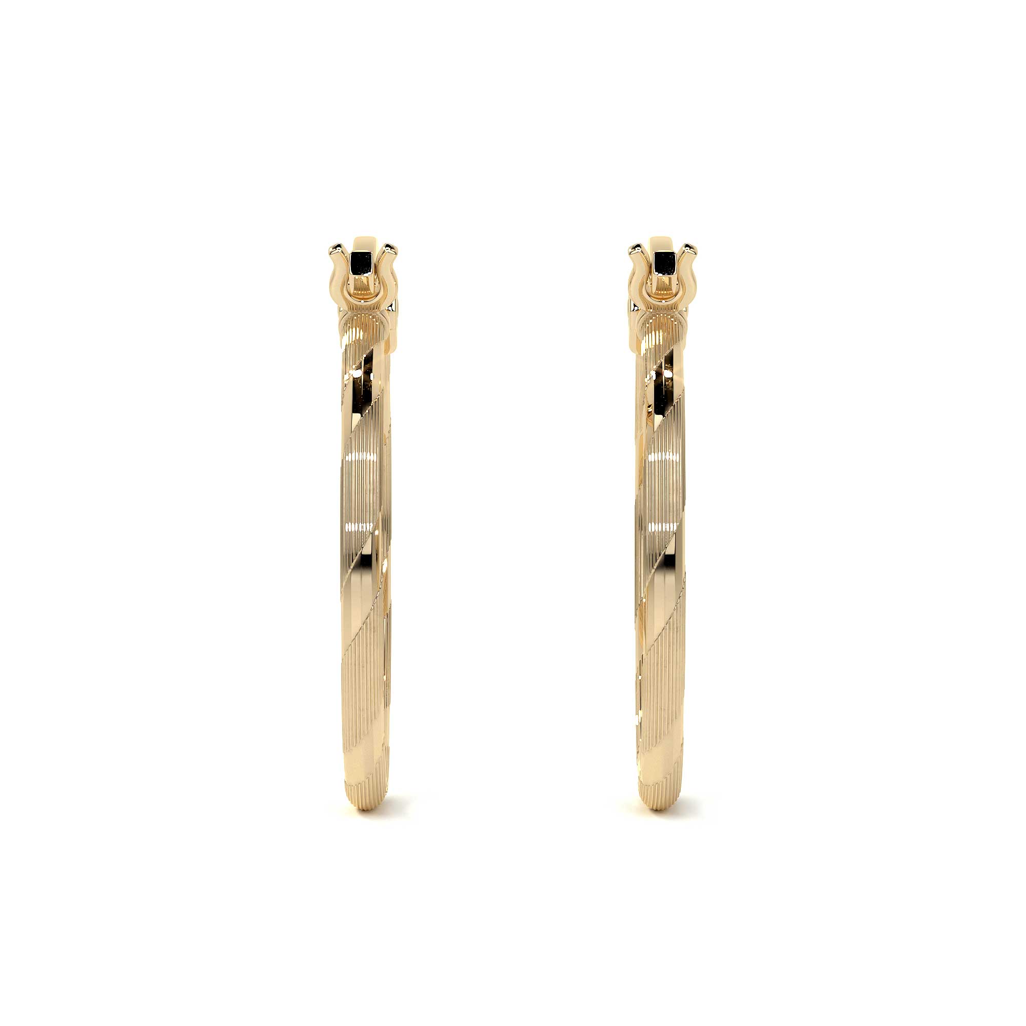 Arete Arracada Con Diamantado Cordon Blue De Oro