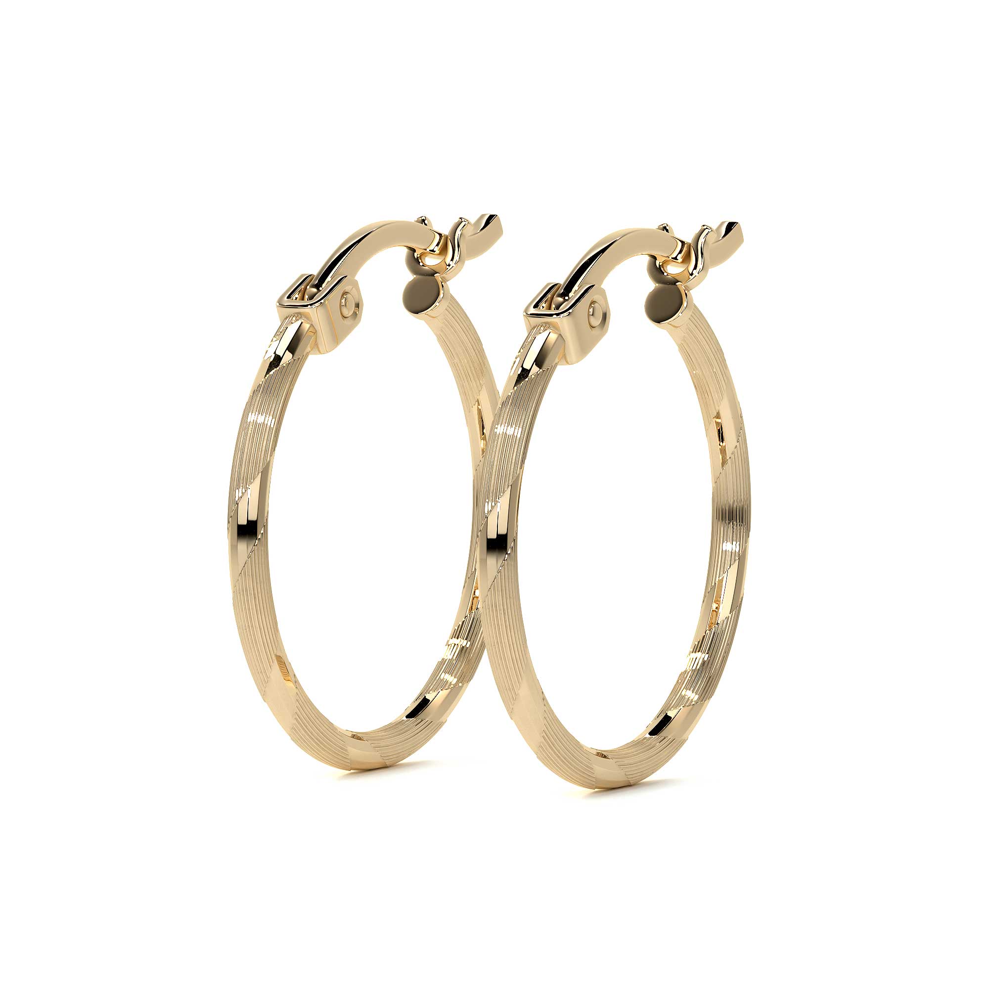 Diamond-Cut Hoop Earrings with Blue Gold Cord