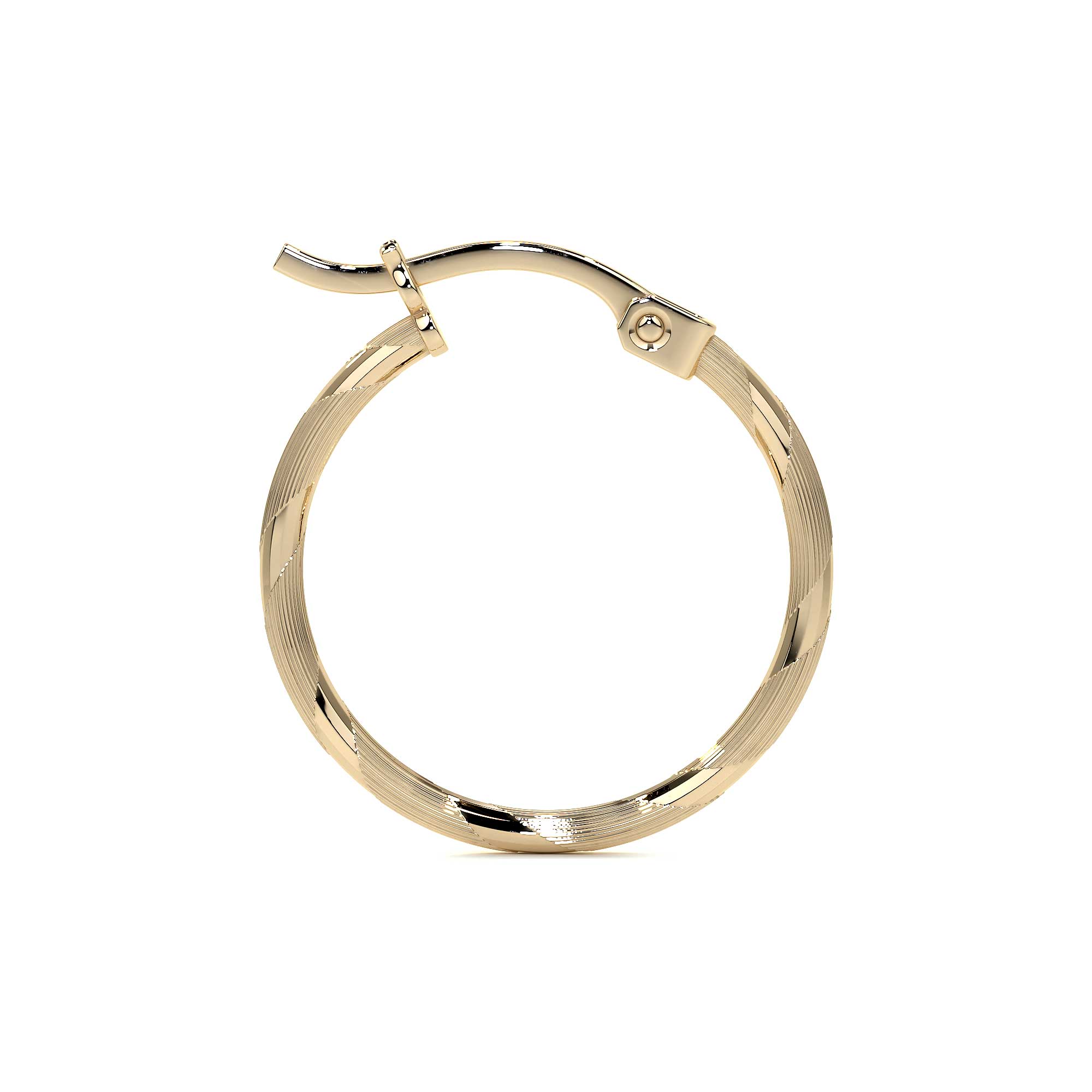 Diamond-Cut Hoop Earrings with Blue Gold Cord