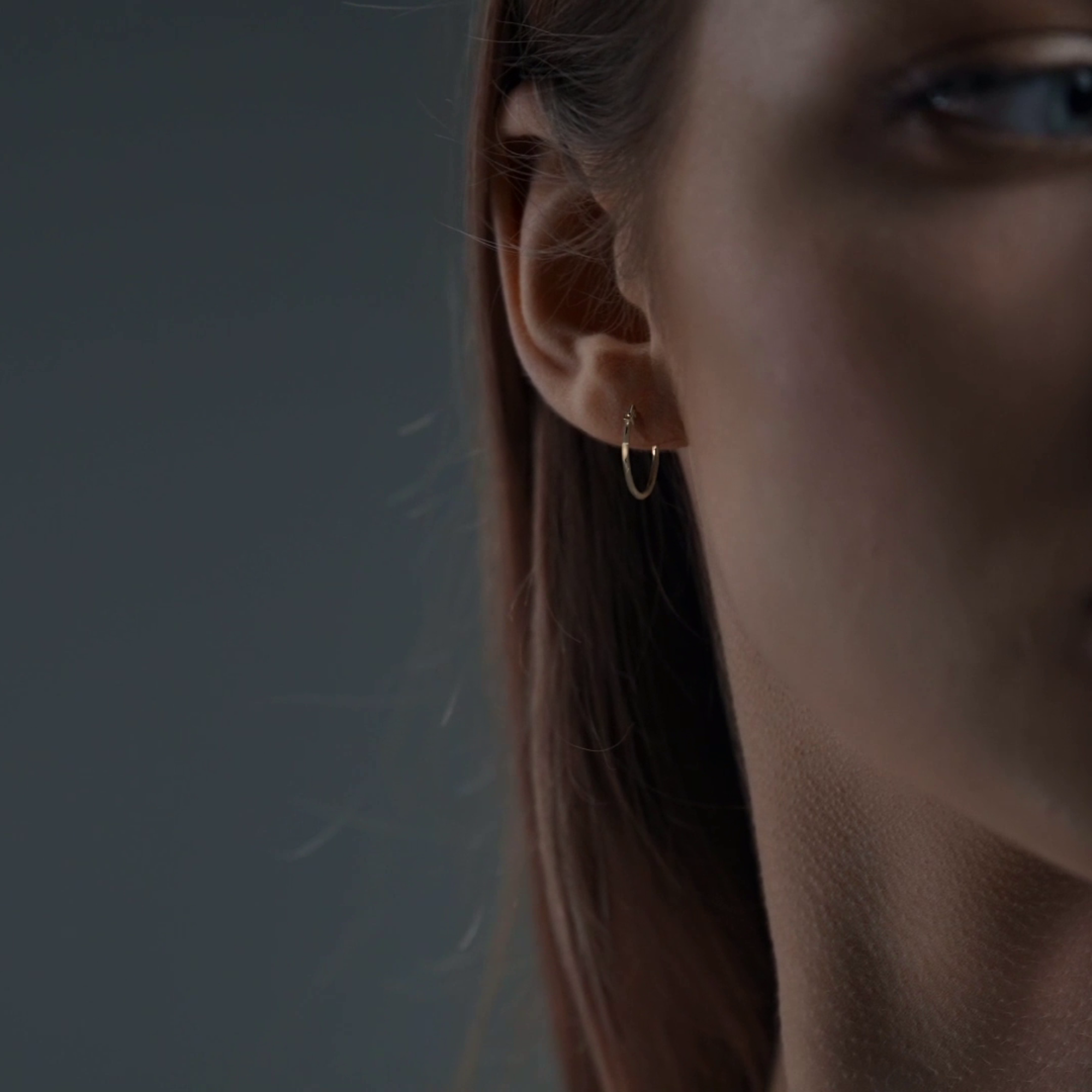 Diamond-Cut Hoop Earrings with Blue Gold Cord