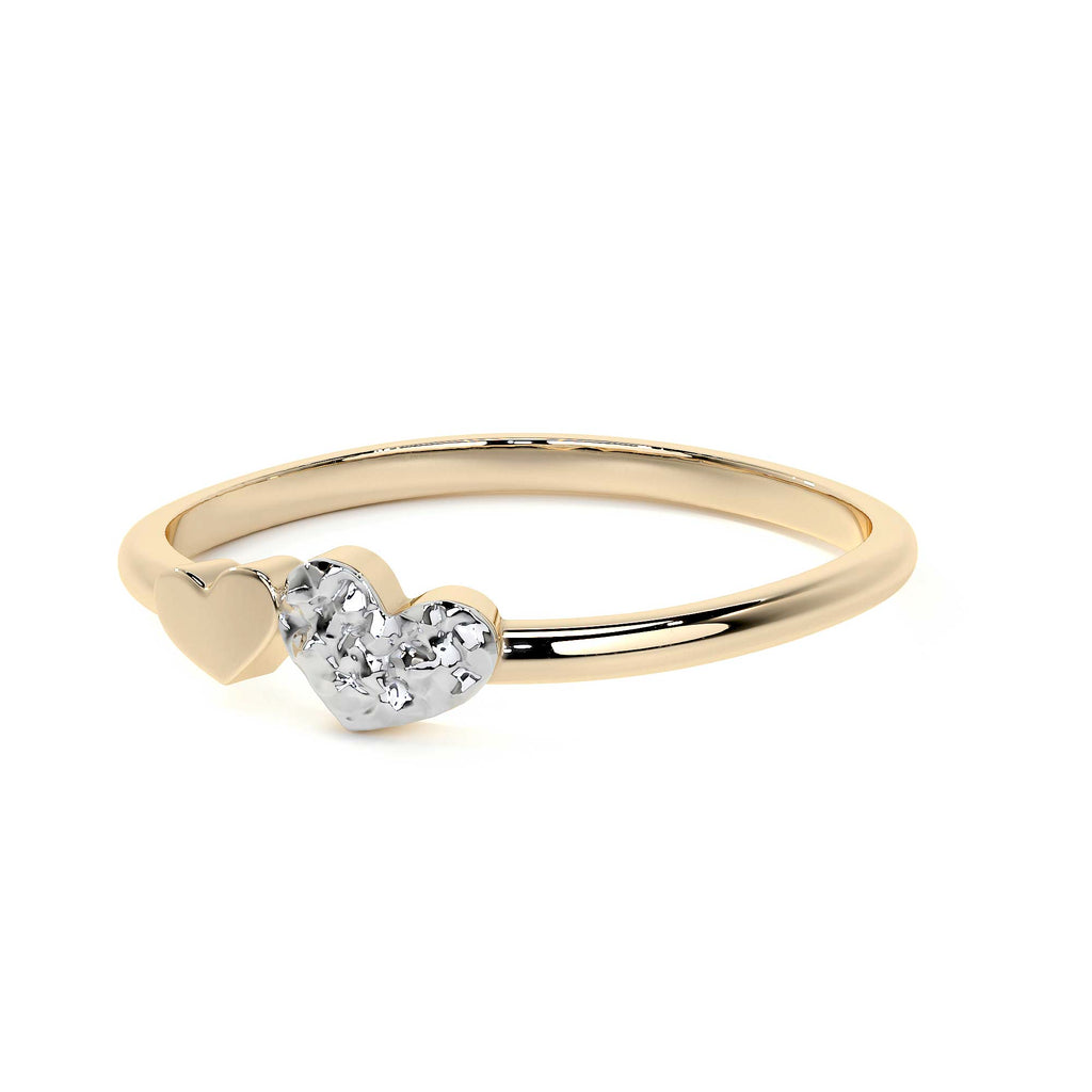 Anillo De Oro 14k Con Corazón Rodinado