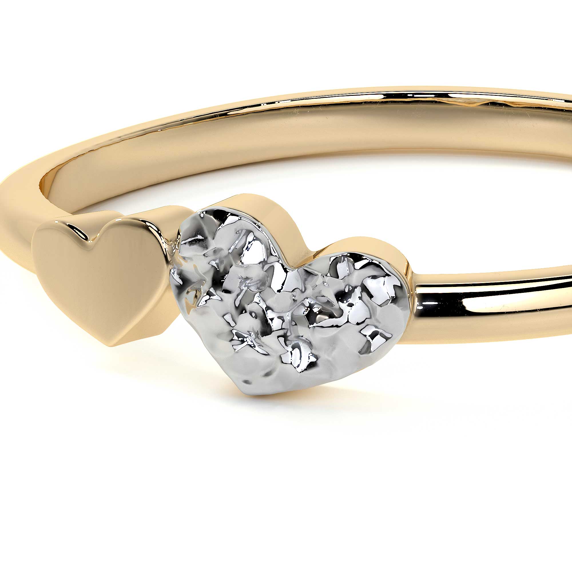 Anillo De Oro 14k Con Corazón Rodinado