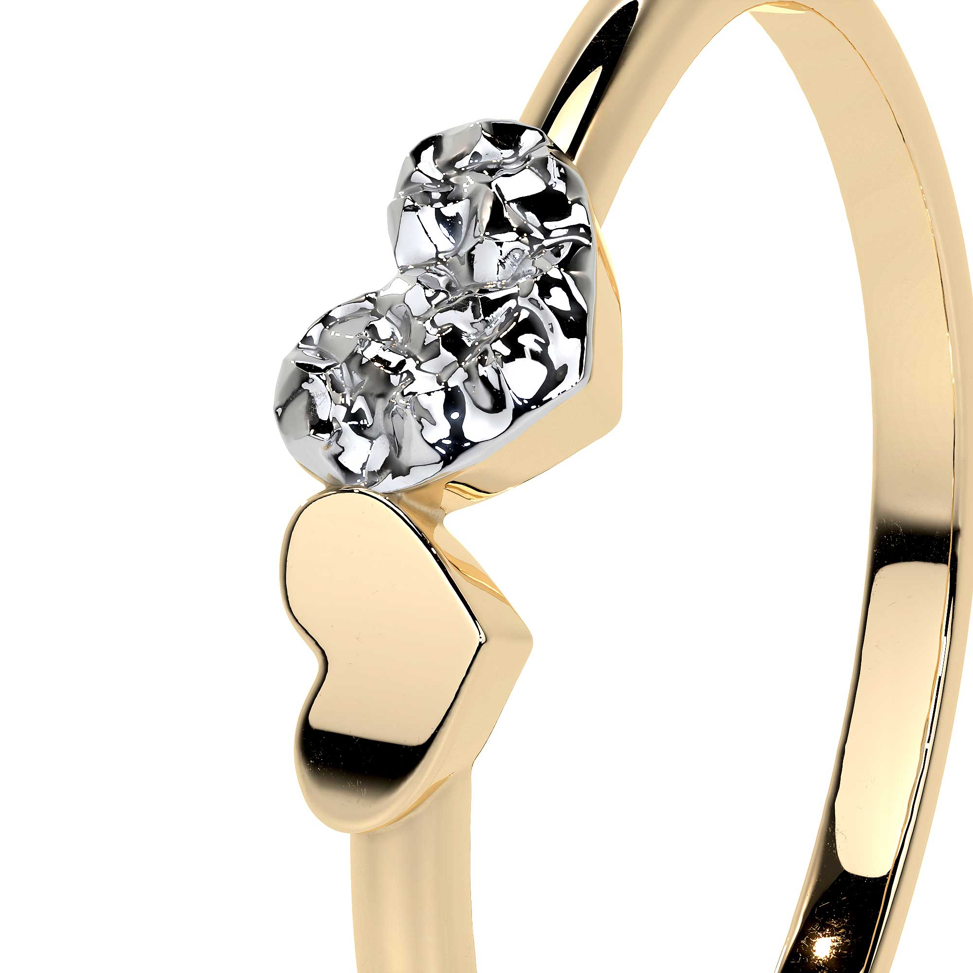 Anillo De Oro 14k Con Corazón Rodinado
