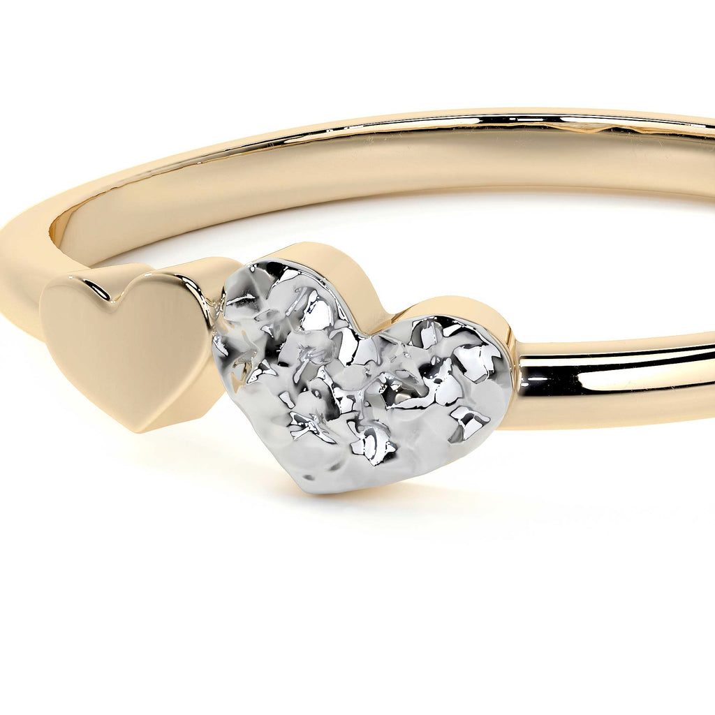 Anillo De Oro 10k Con Corazón Rodinado