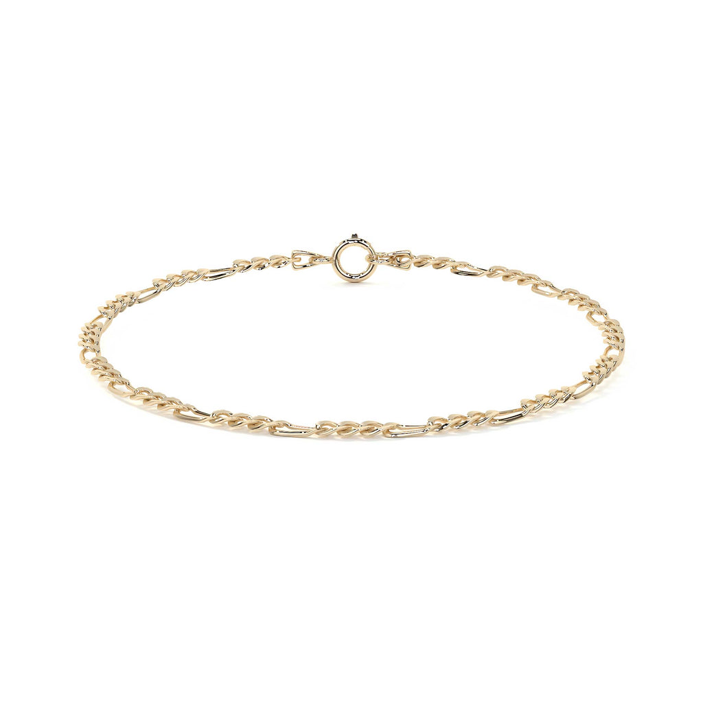 Italian Figaro Bracelet 3x1 Hollow Caliber 2.6 mm