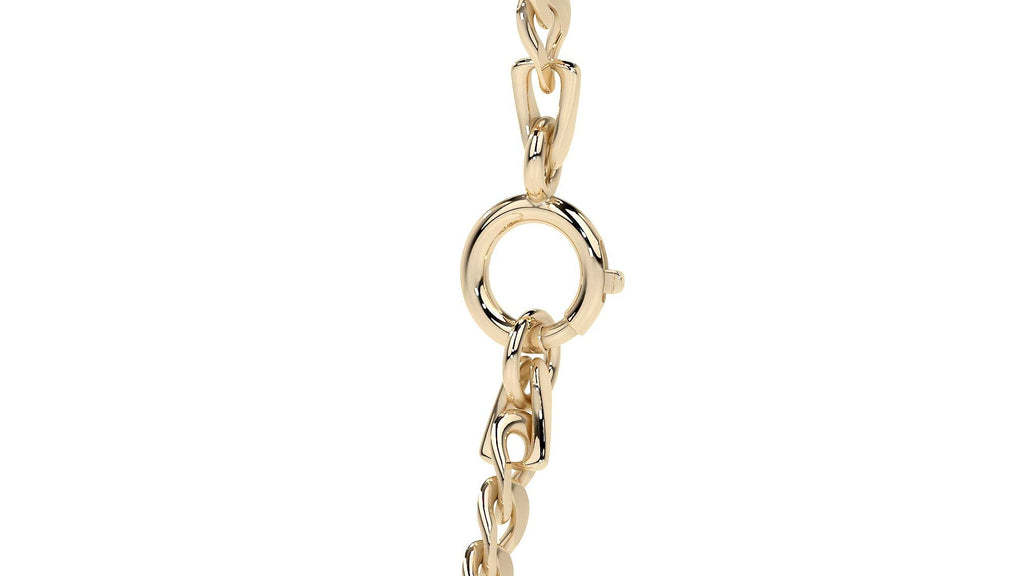 Italian Figaro Bracelet 3x1 Hollow Caliber 2.6 mm