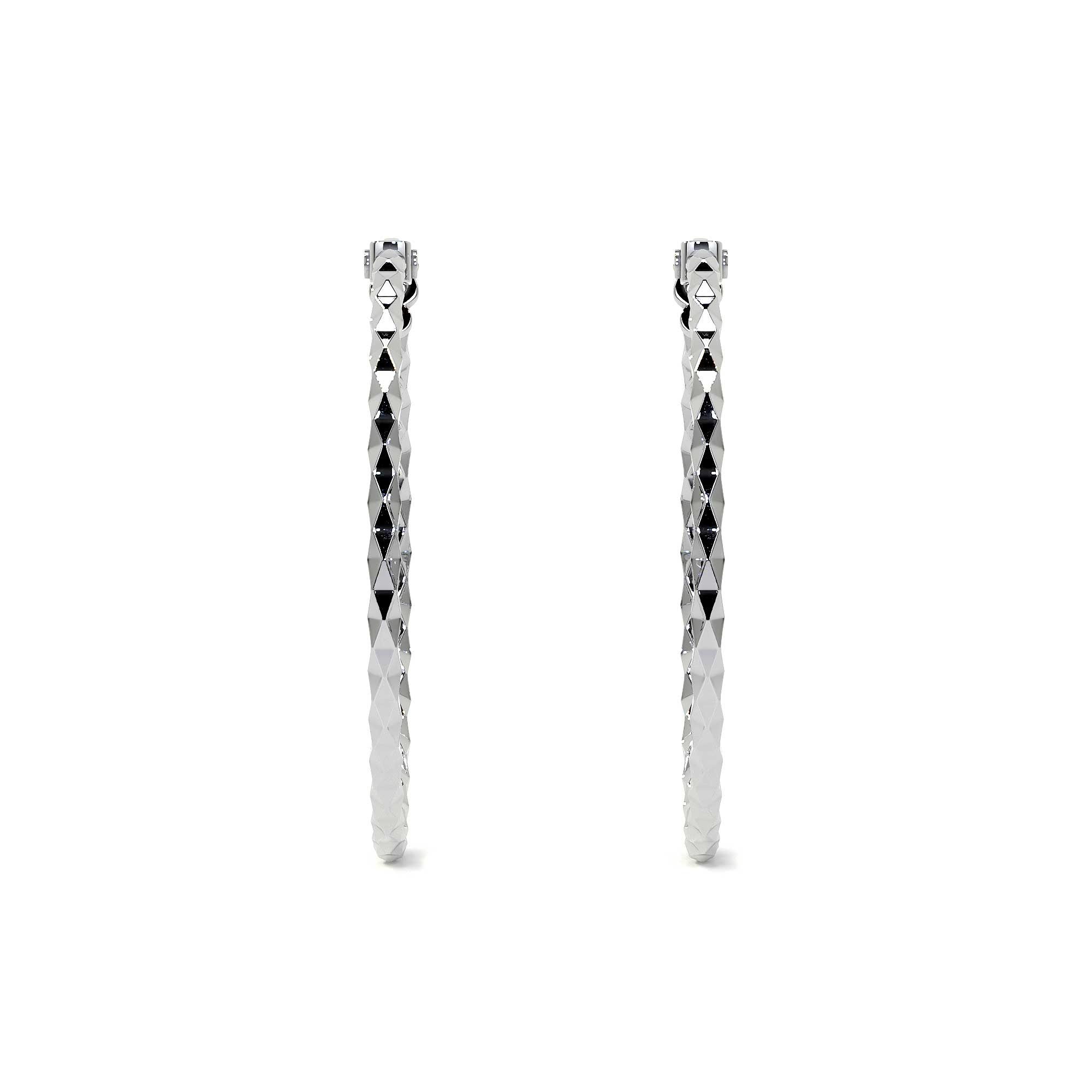 925 Sterling Silver Diamond Hoop Earrings for Women with Confetti