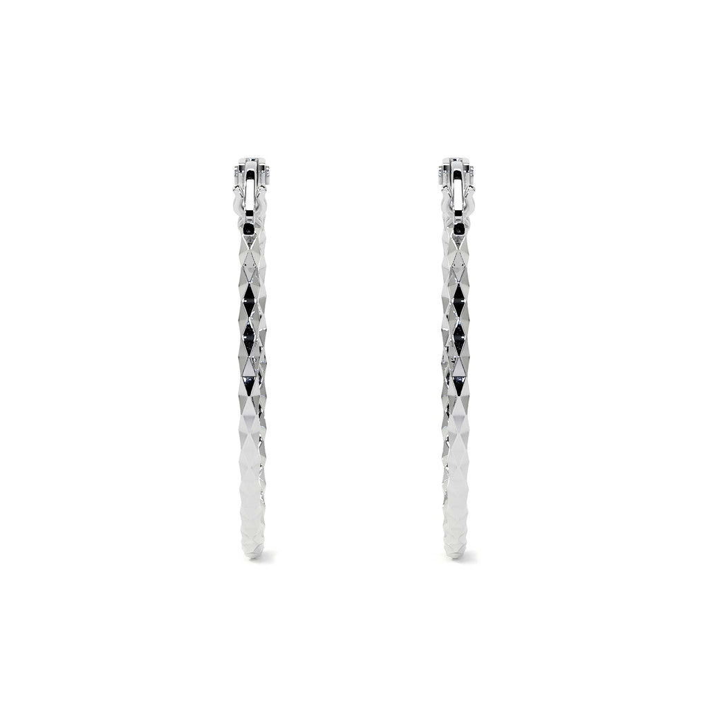 925 Sterling Silver Diamond Hoop Earrings for Women with Confetti