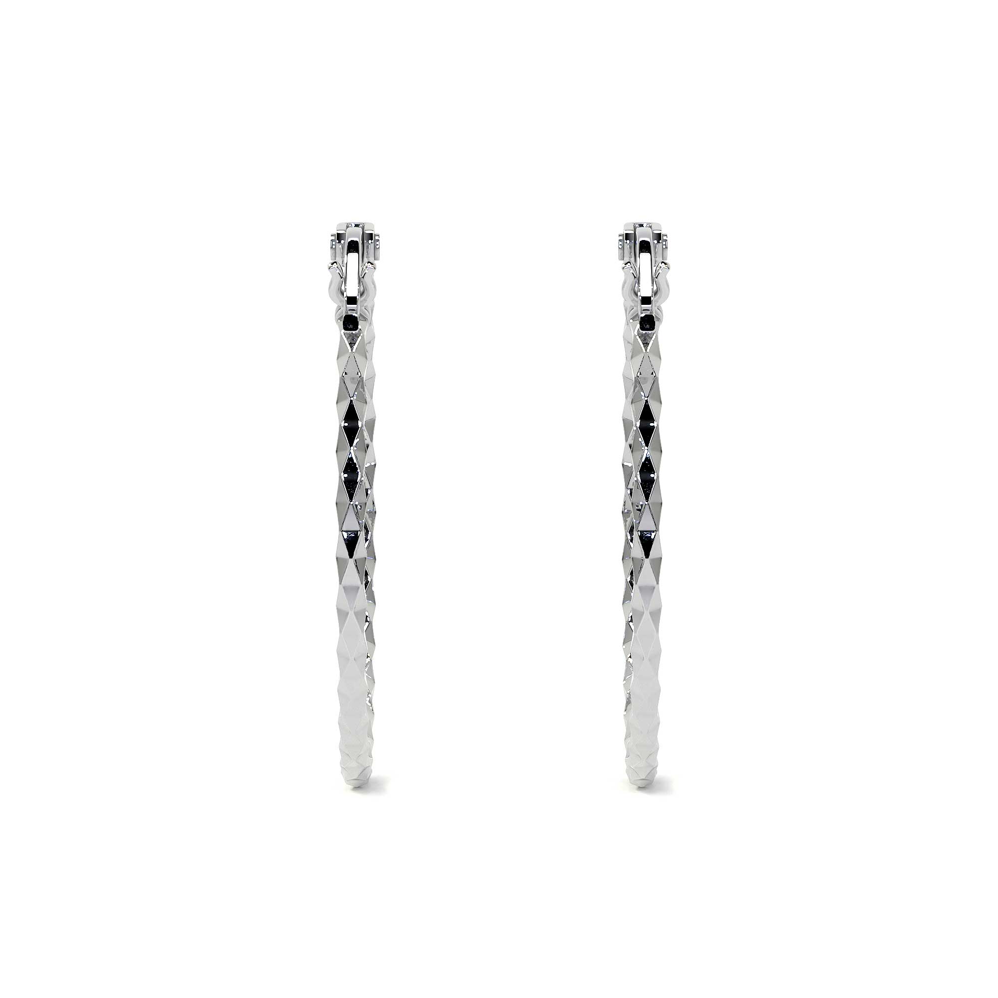 925 Sterling Silver Diamond Hoop Earrings for Women with Confetti