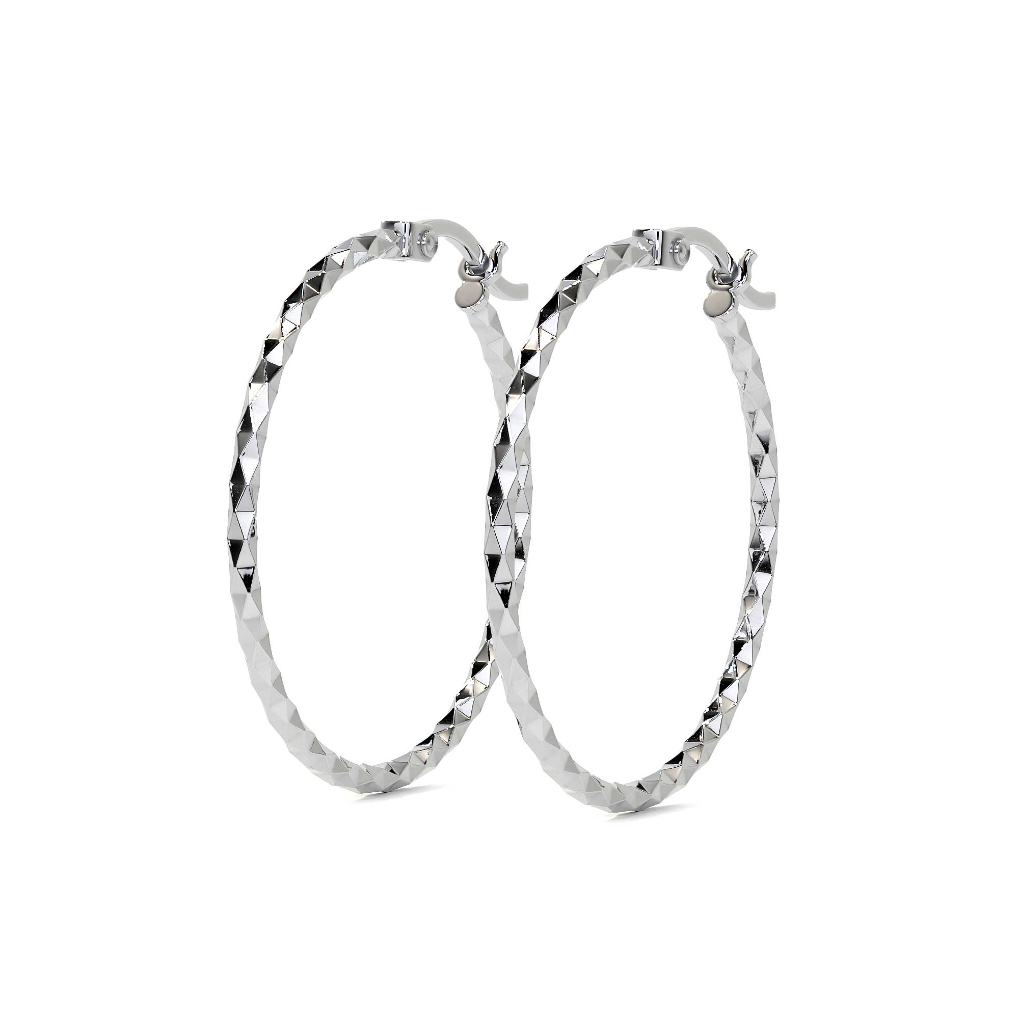 925 Sterling Silver Diamond Hoop Earrings for Women with Confetti