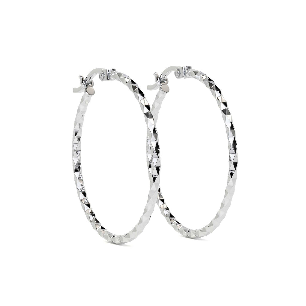 925 Sterling Silver Diamond Hoop Earrings for Women with Confetti