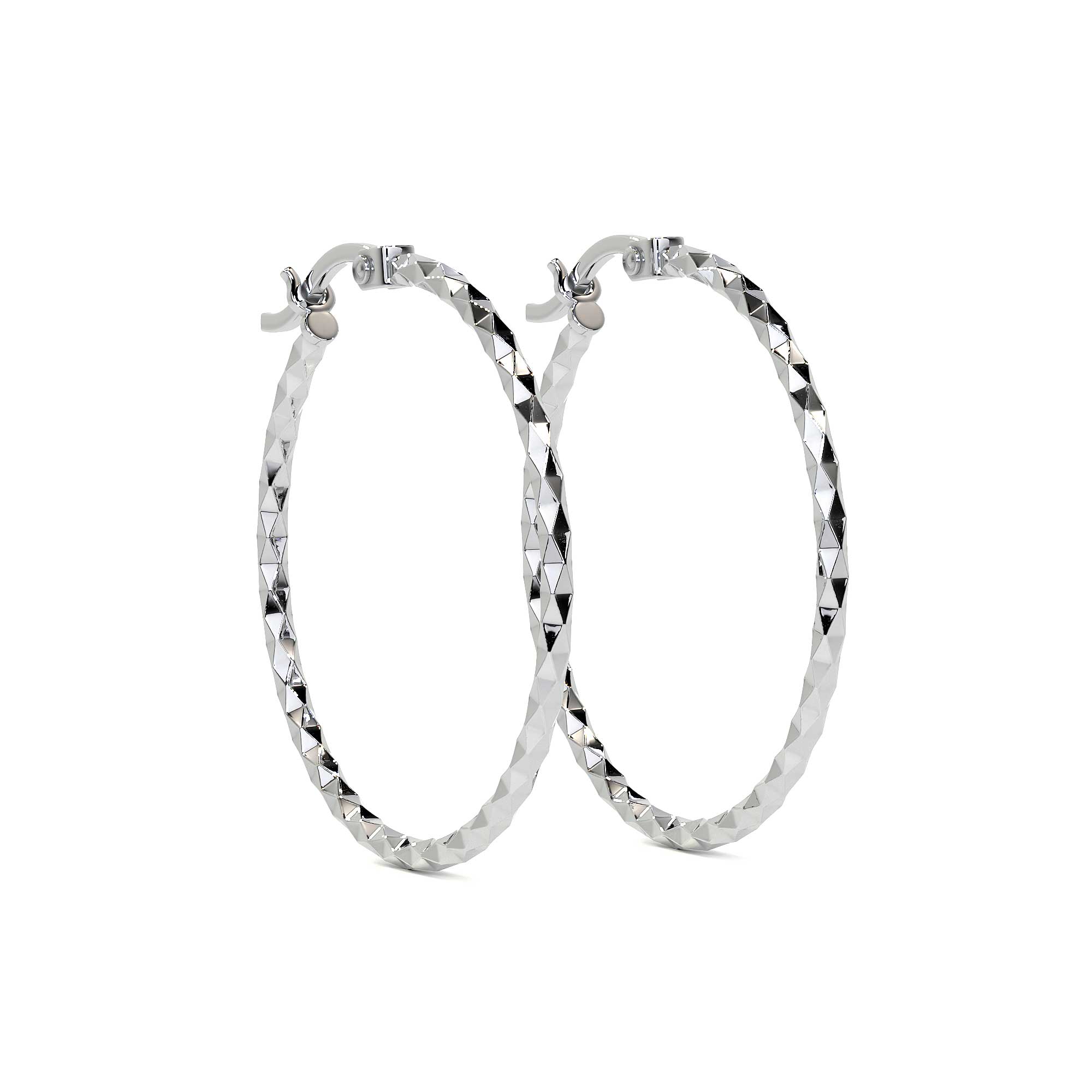 925 Sterling Silver Diamond Hoop Earrings for Women with Confetti