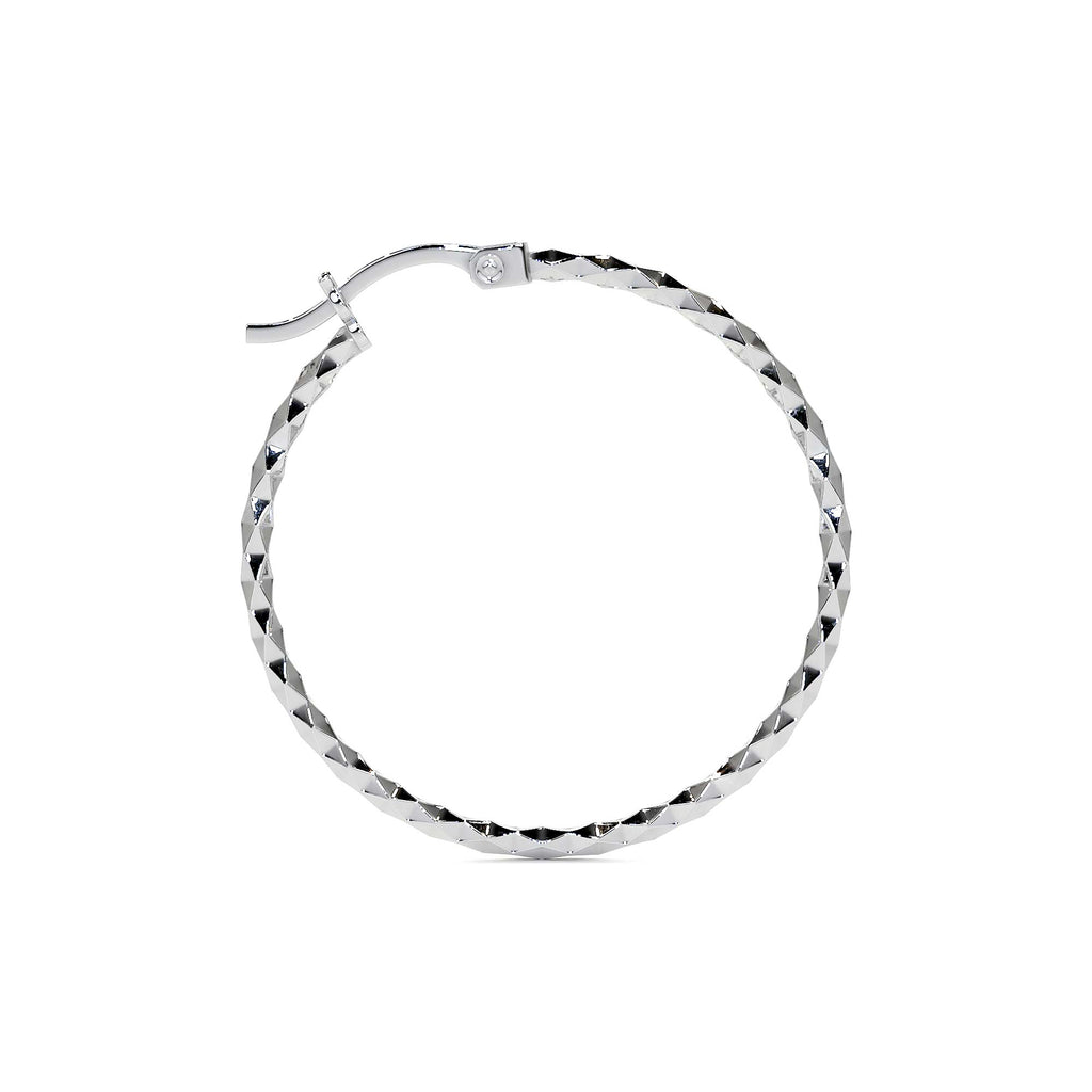 925 Sterling Silver Diamond Hoop Earrings for Women with Confetti