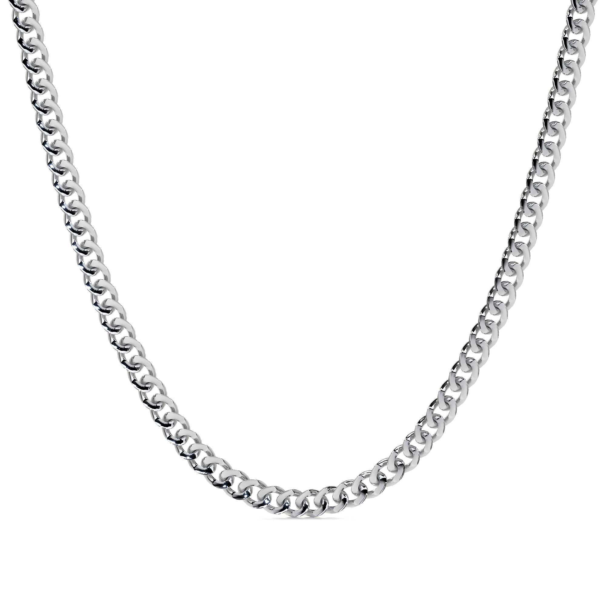 50cm 925 Sterling Silver Curb Chain, 3.8mm Gauge