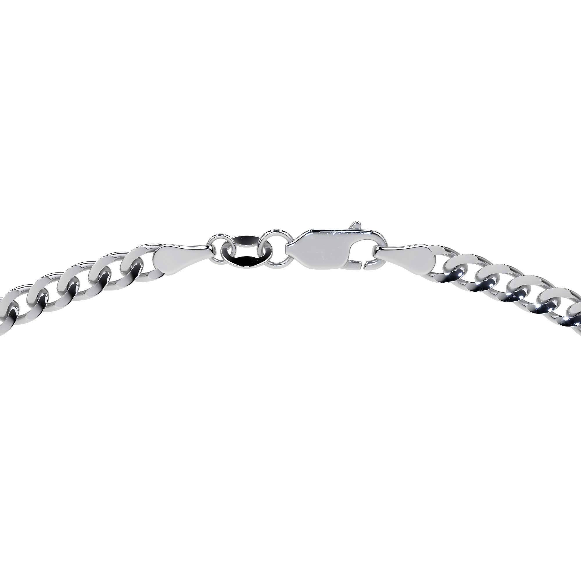 50cm 925 Sterling Silver Curb Chain, 3.8mm Gauge