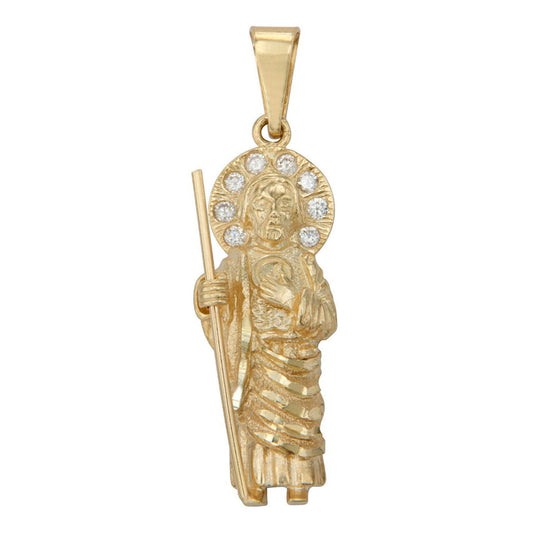 Saint Jude Pendant in 10k Gold with Zircon Stone