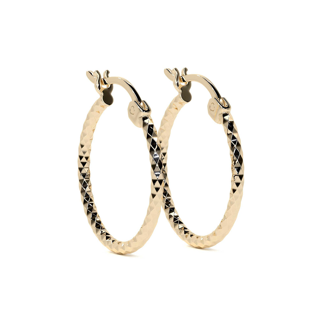 Arete Arracada Con Diamantado Estilo Panal De Oro 10k