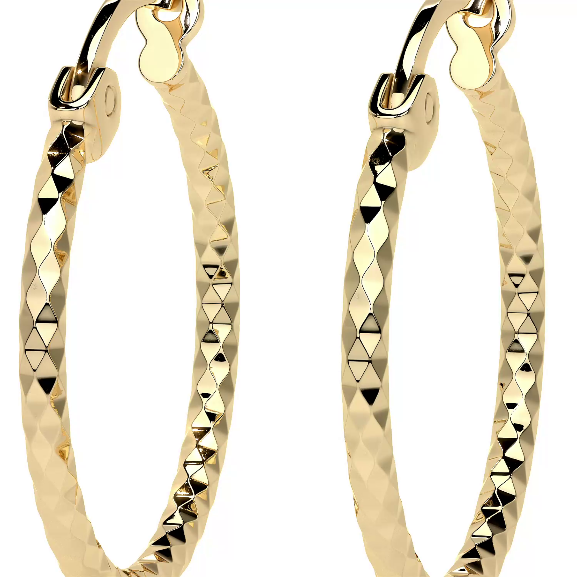 Arete Arracada Con Diamantado Estilo Panal De Oro 10k