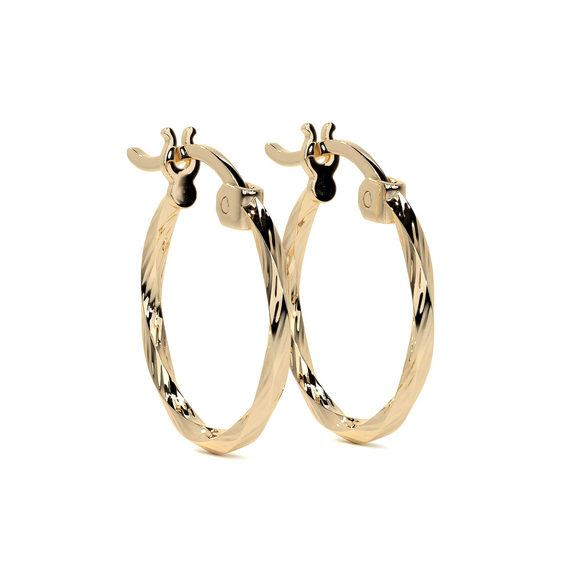 Arete Arracada De Oro De 10k Diamantada Estilo Torsal