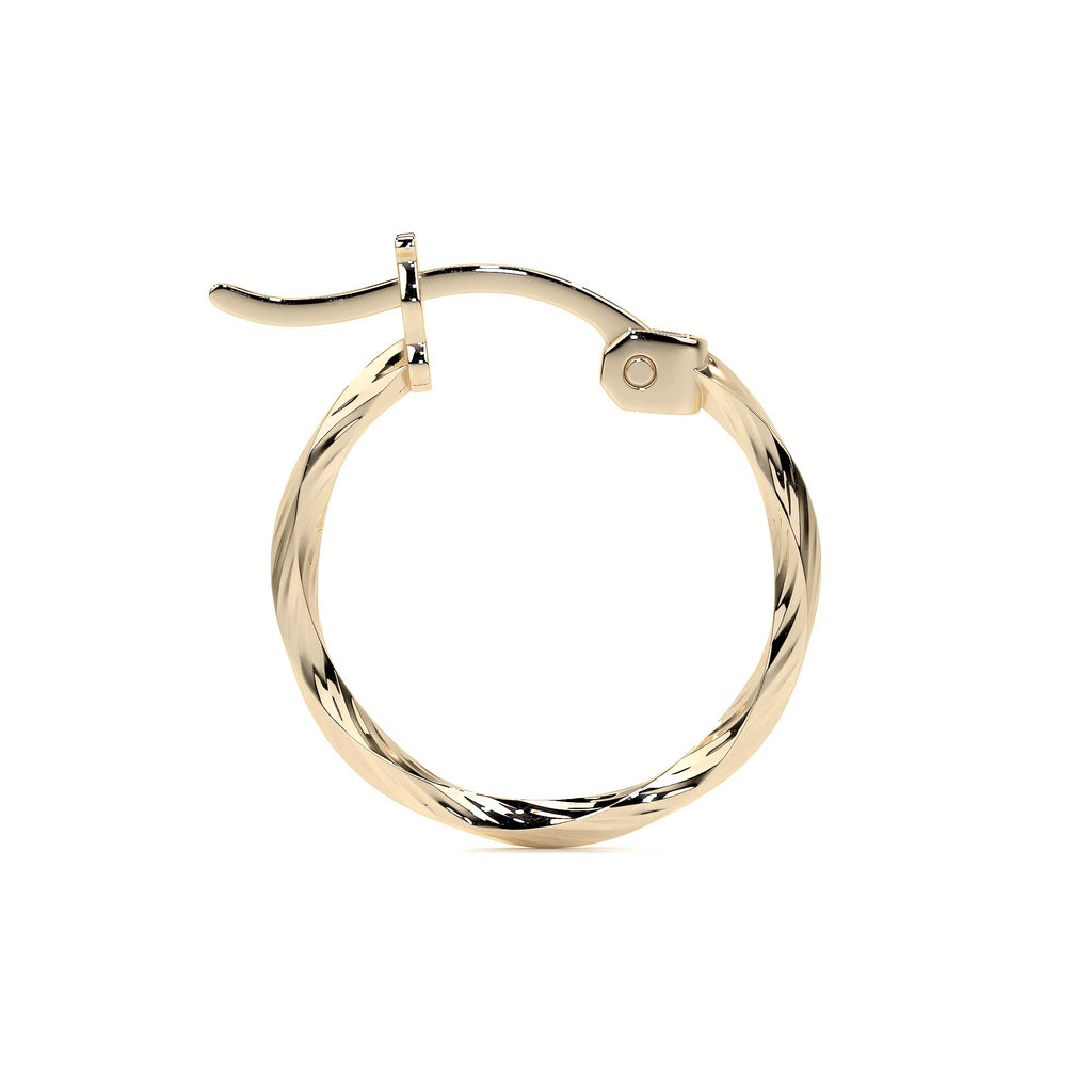 Arete Arracada De Oro De 14k Diamantada Estilo Torsal