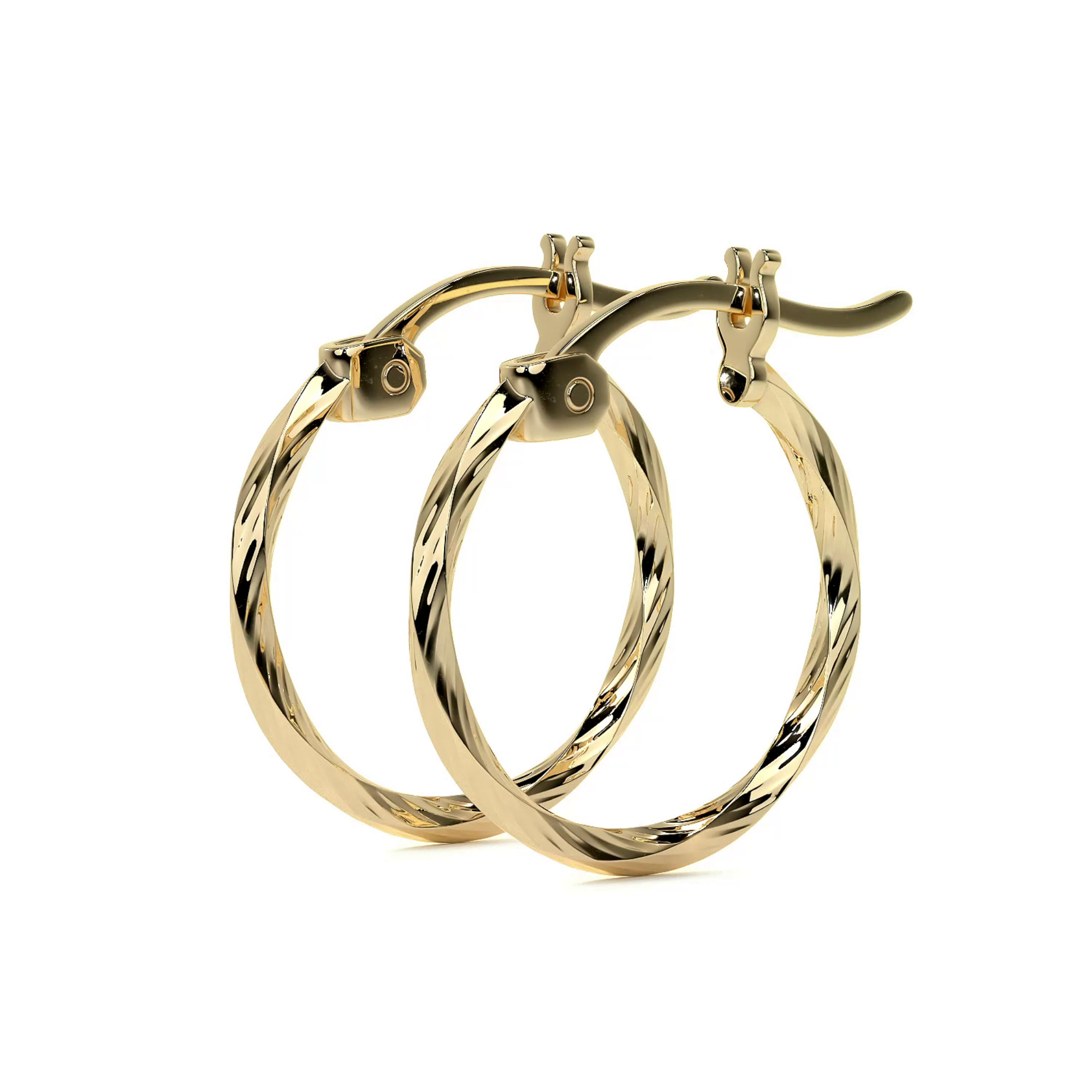 Torsal Style Diamond 14k Gold Hoop Earrings