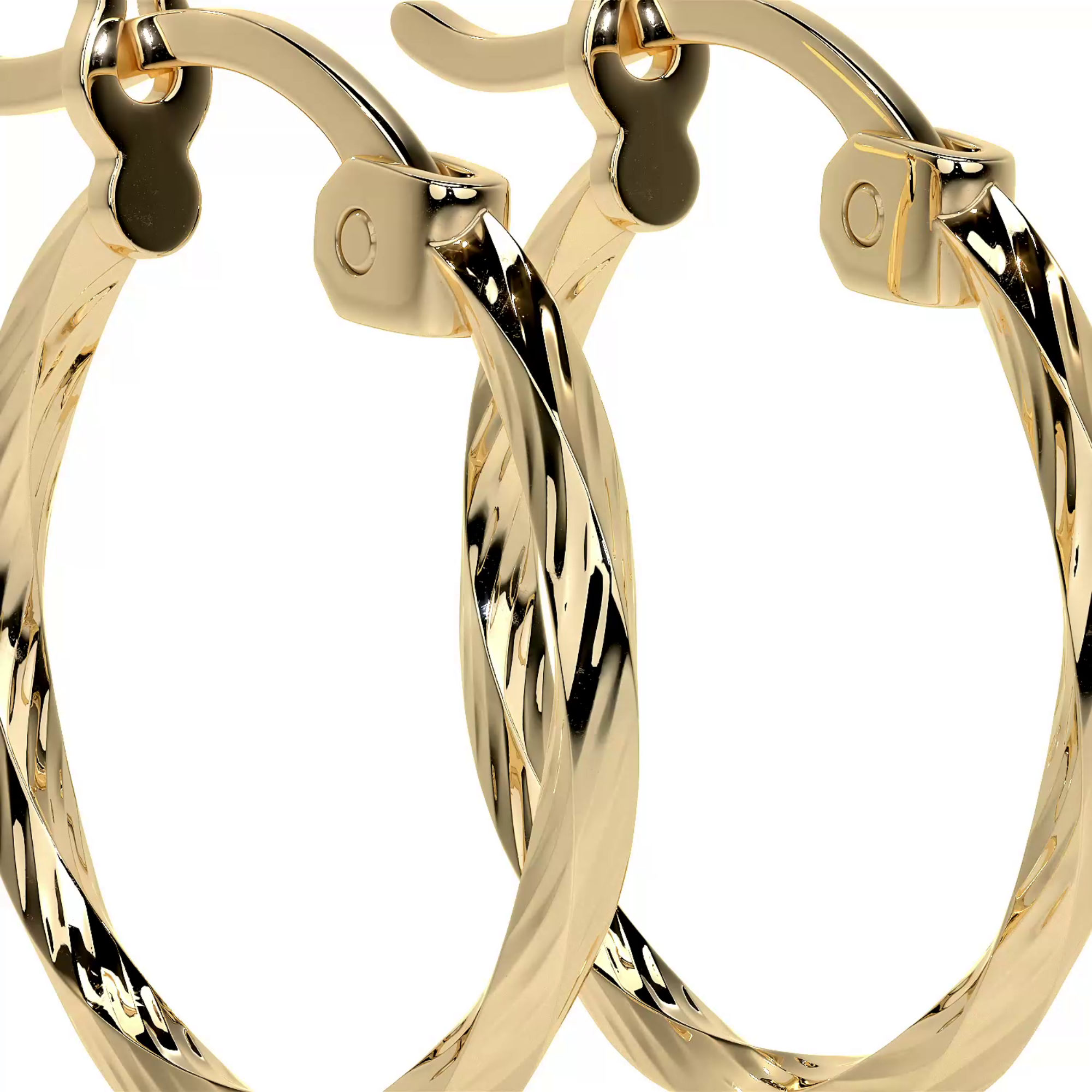 Arete Arracada De Oro De 10k Diamantada Estilo Torsal