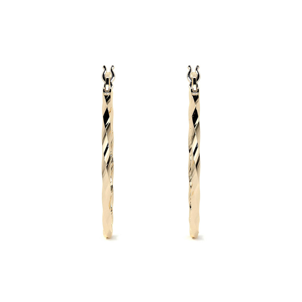 Arete Arracada De Oro De 10k Diamantada Estilo Torsal