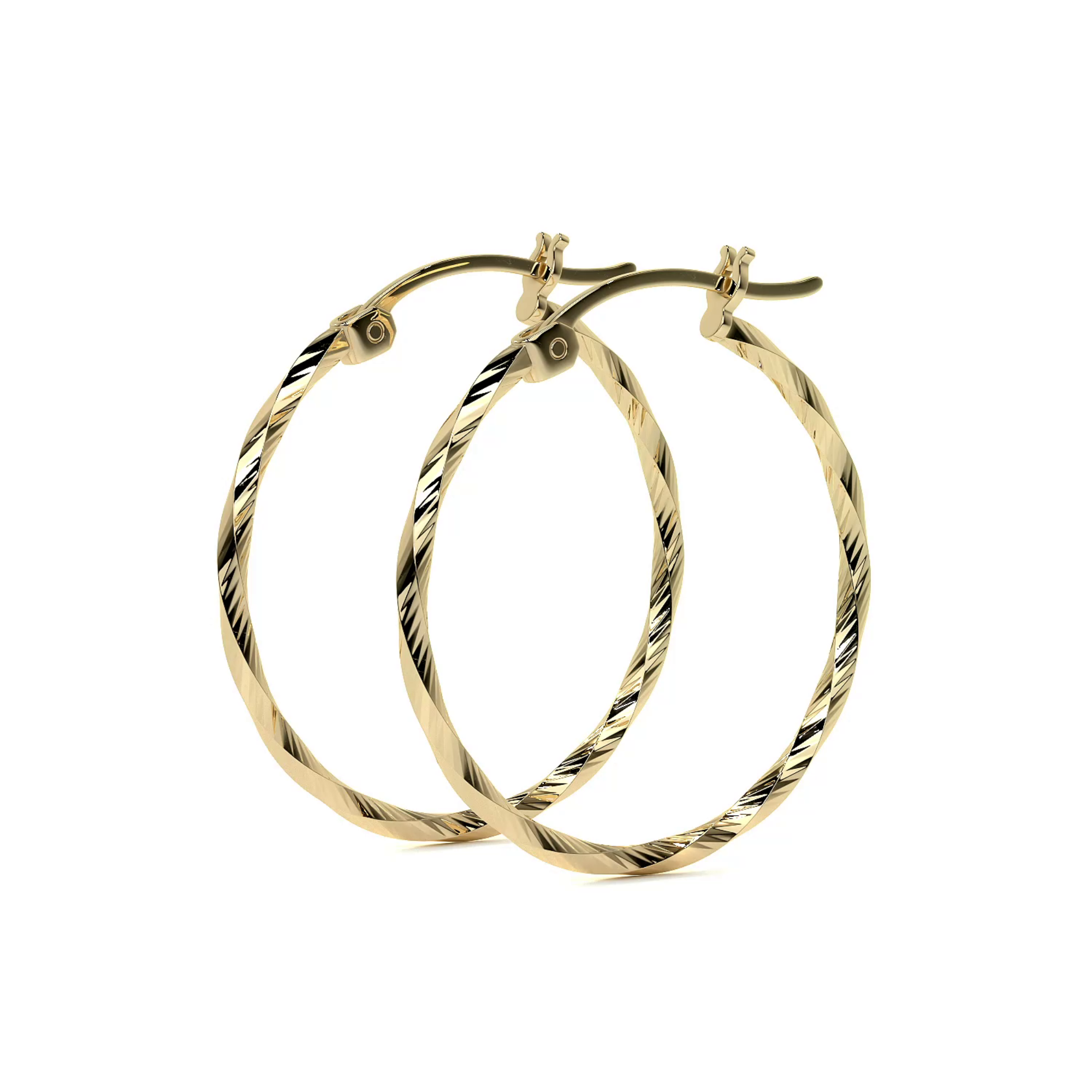 Torsal Style Diamond 14k Gold Hoop Earrings