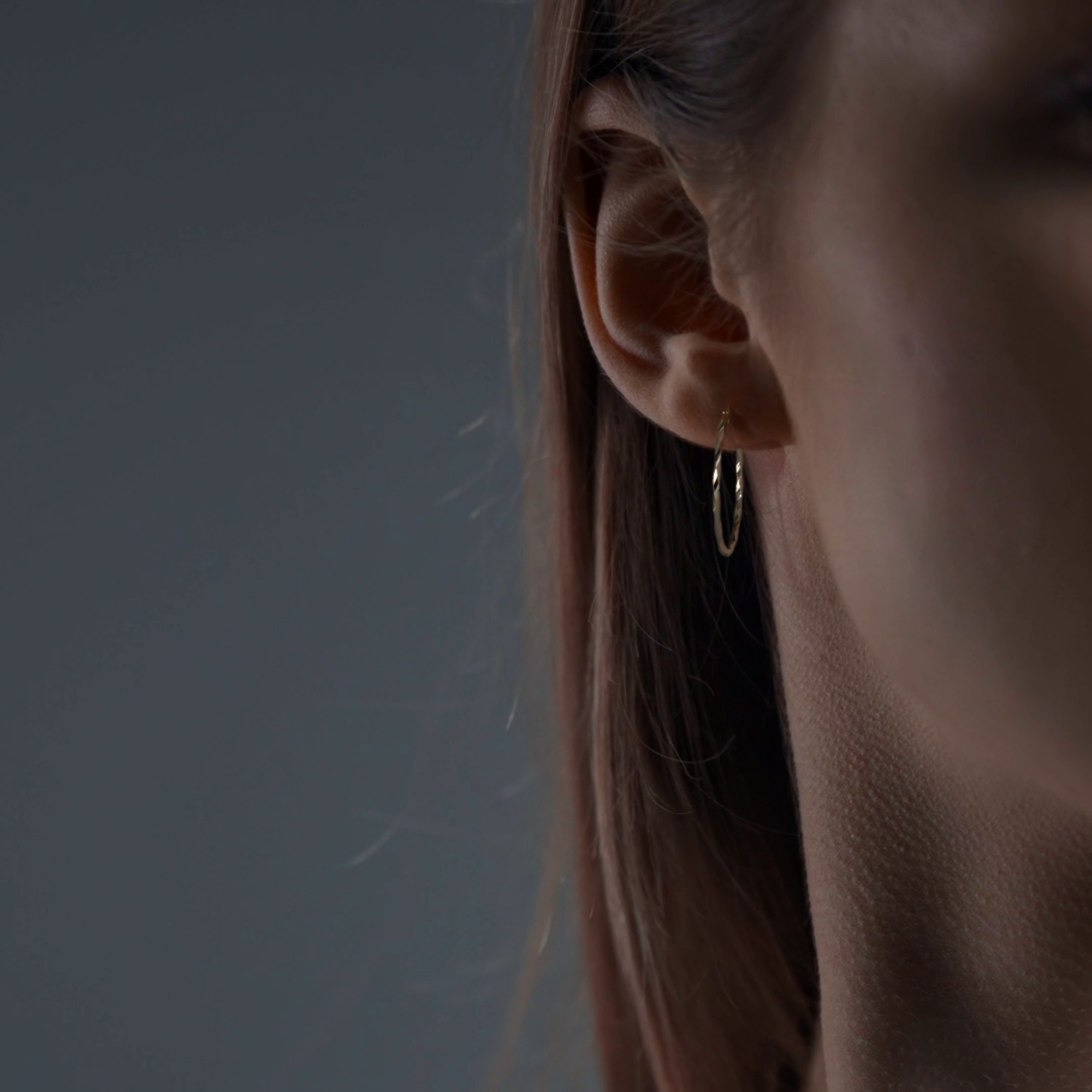 Arete Arracada De Oro De 14k Diamantada Estilo Torsal