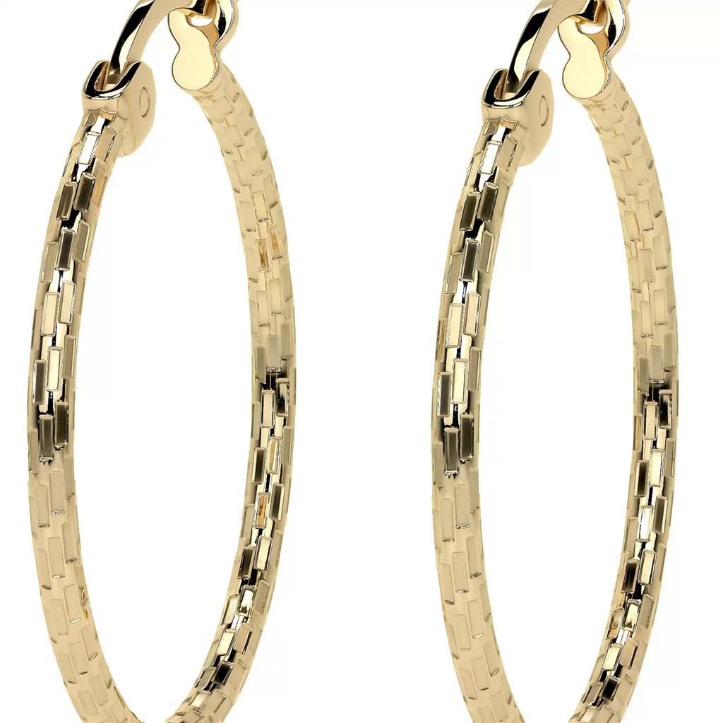 Arete Arracada Diamantada De Oro 14k Estilo Dominó