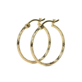 Domino Style 10k Gold Diamond Hoop Earring