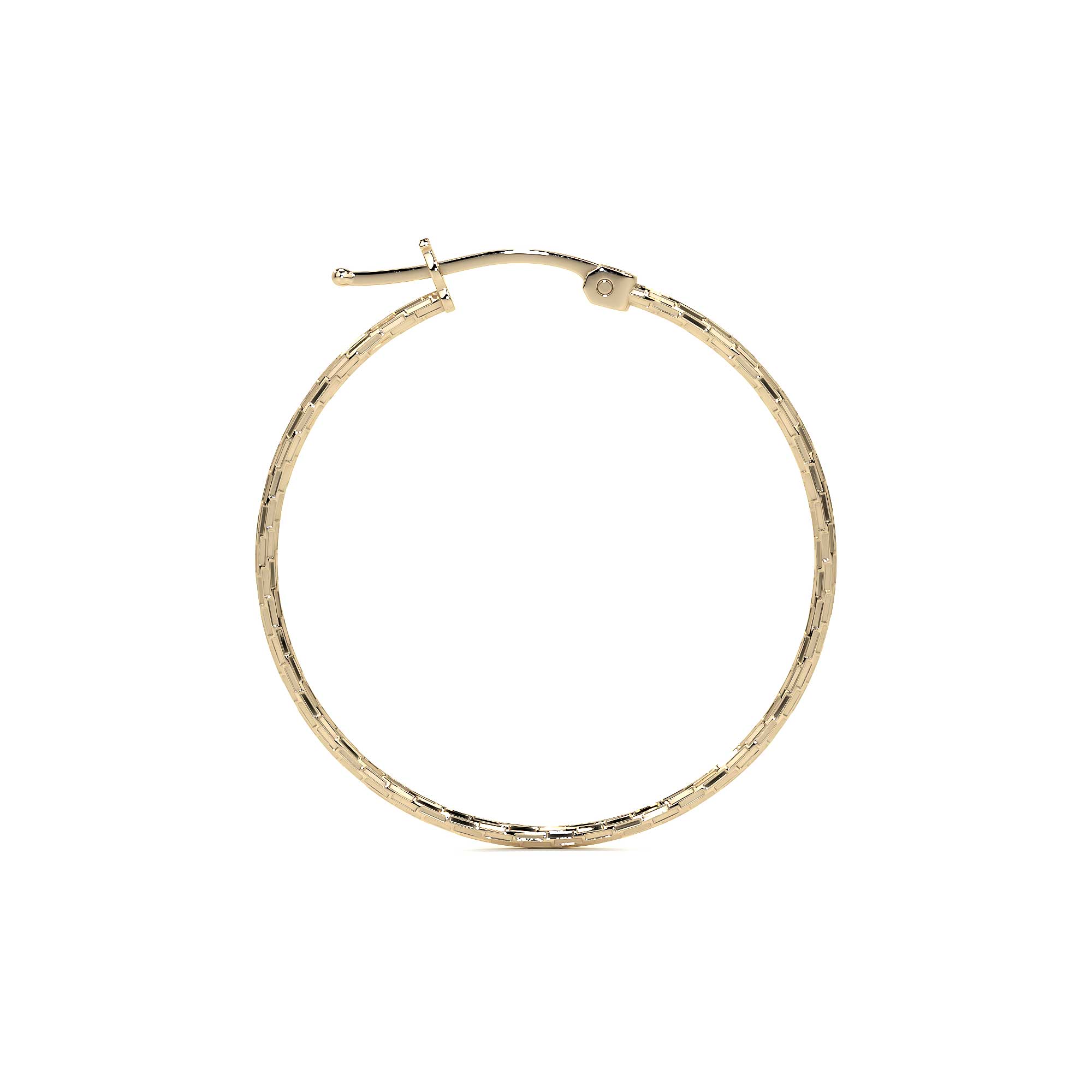 Domino Style 10k Gold Diamond Hoop Earring