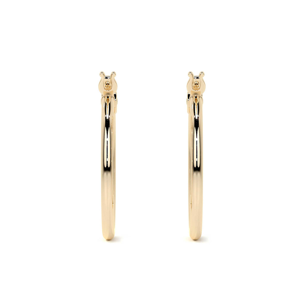 Arete Arracada Lisa Para Mujer De Oro Puro De 14k