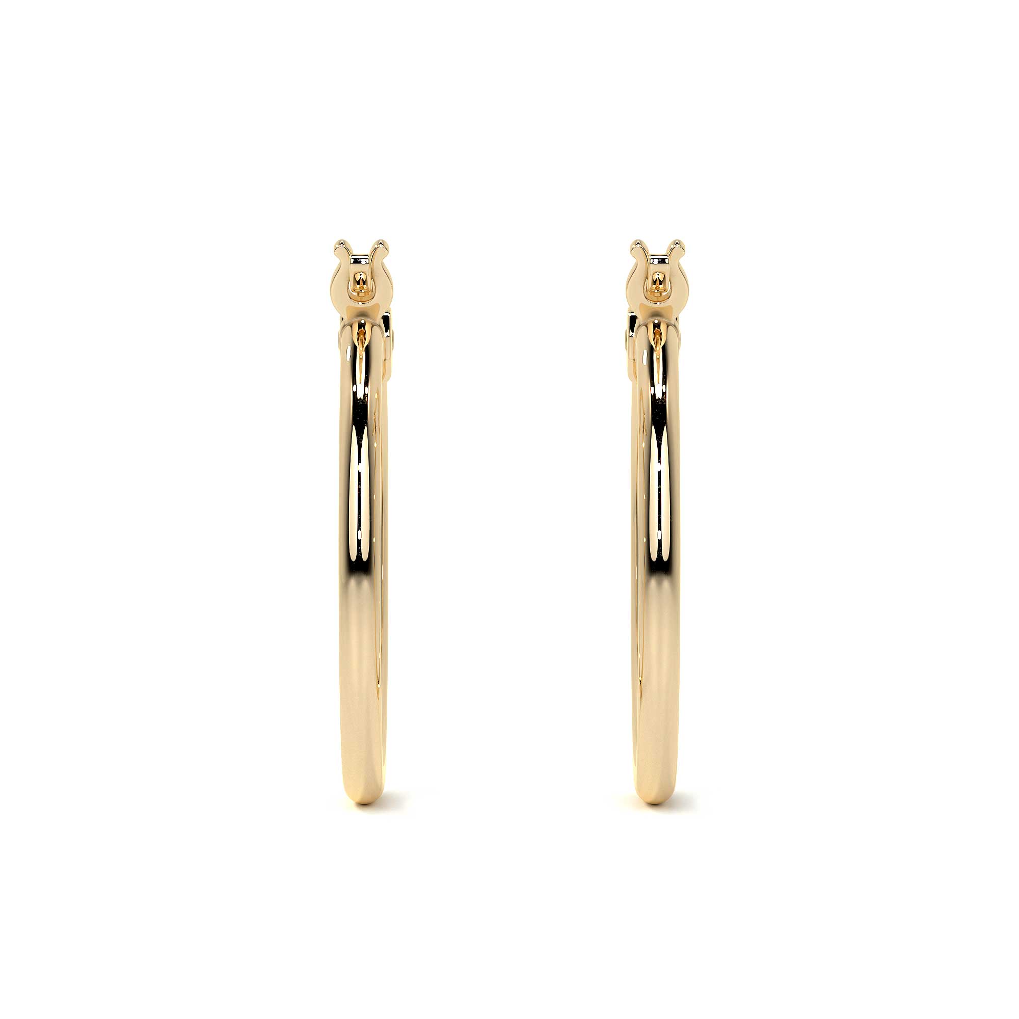 Arete Arracada Lisa Para Mujer De Oro Puro De 14k