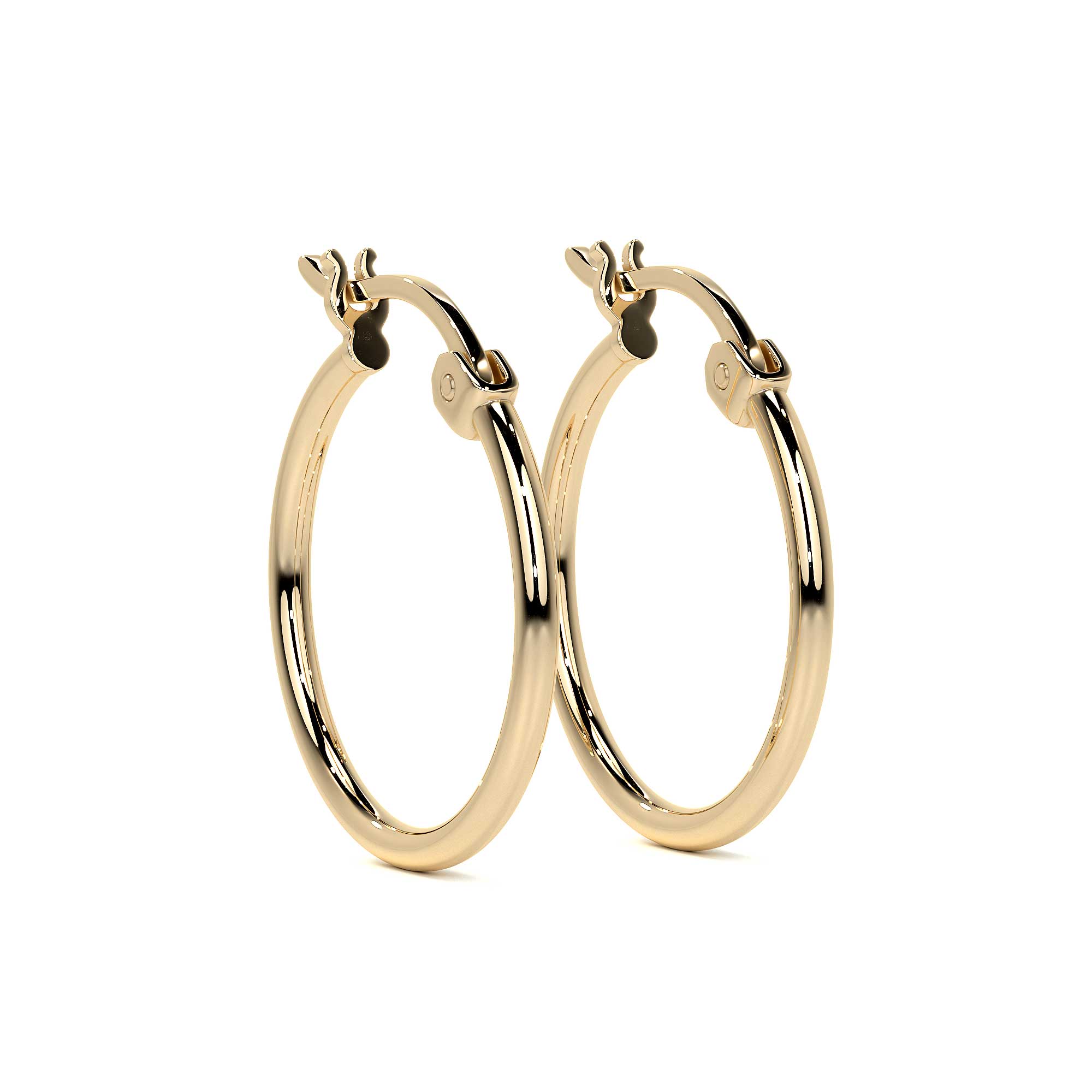 Arete Arracada Lisa Para Mujer De Oro Puro De 14k