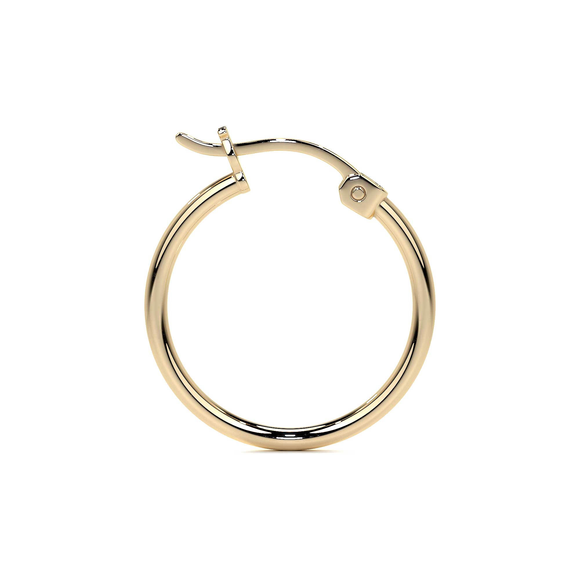 14k Pure Gold Plain Hoop Earrings for Women
