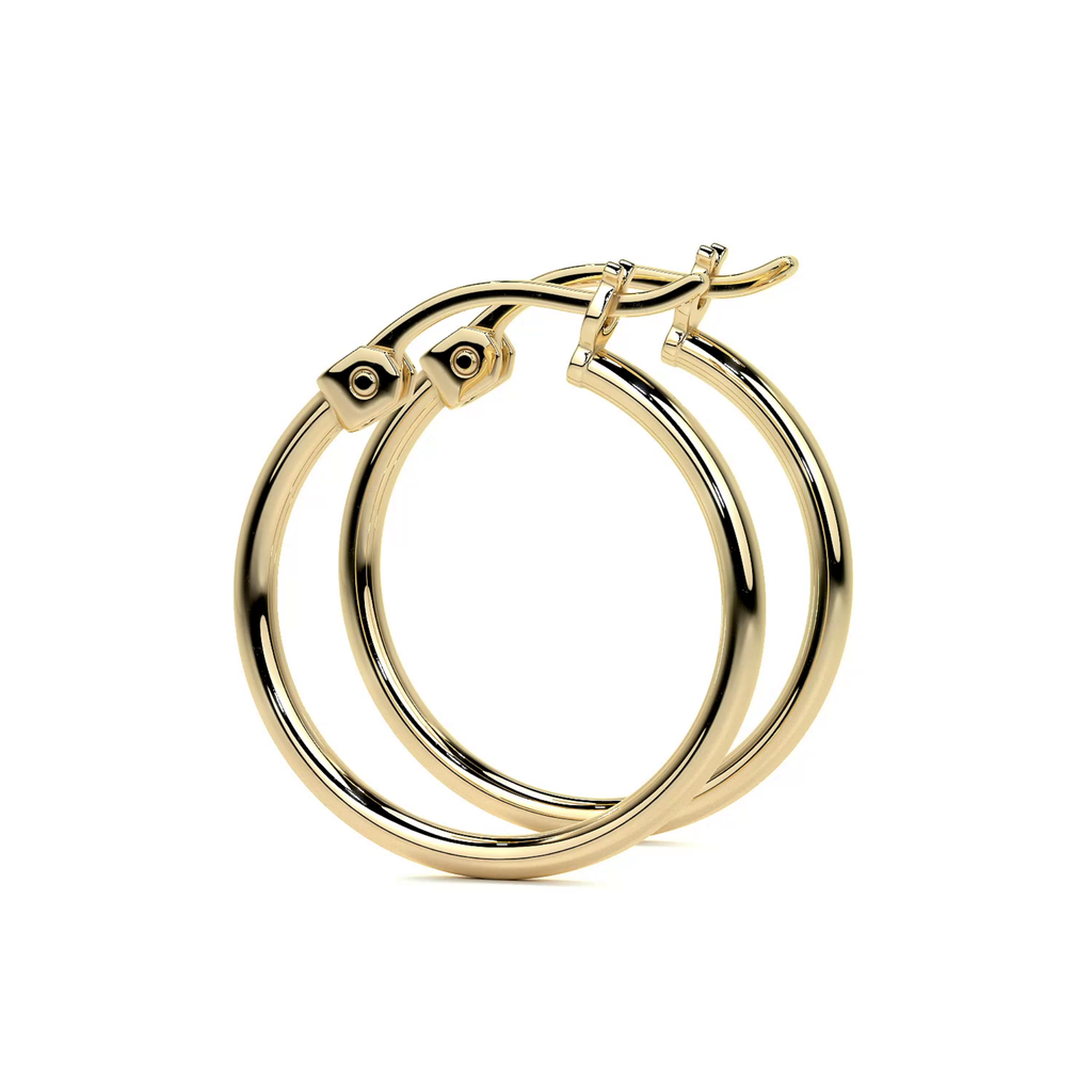 Arete Arracada Lisa Para Mujer De Oro Puro De 14k