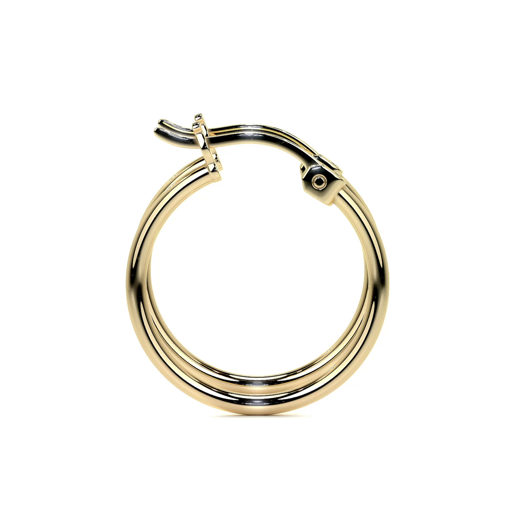 Arete Arracada Lisa Para Mujer De Oro Puro De 14k