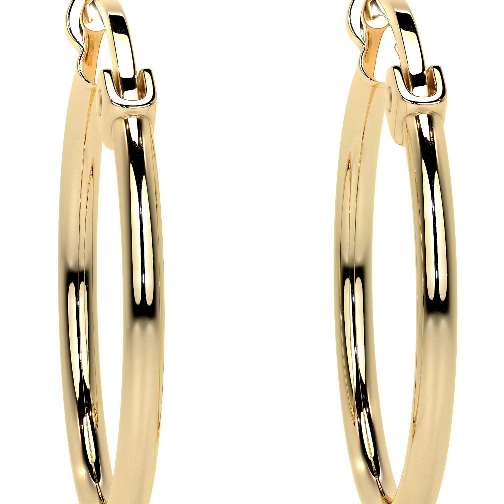 Arete Arracada Lisa Para Mujer De Oro Puro De 14k