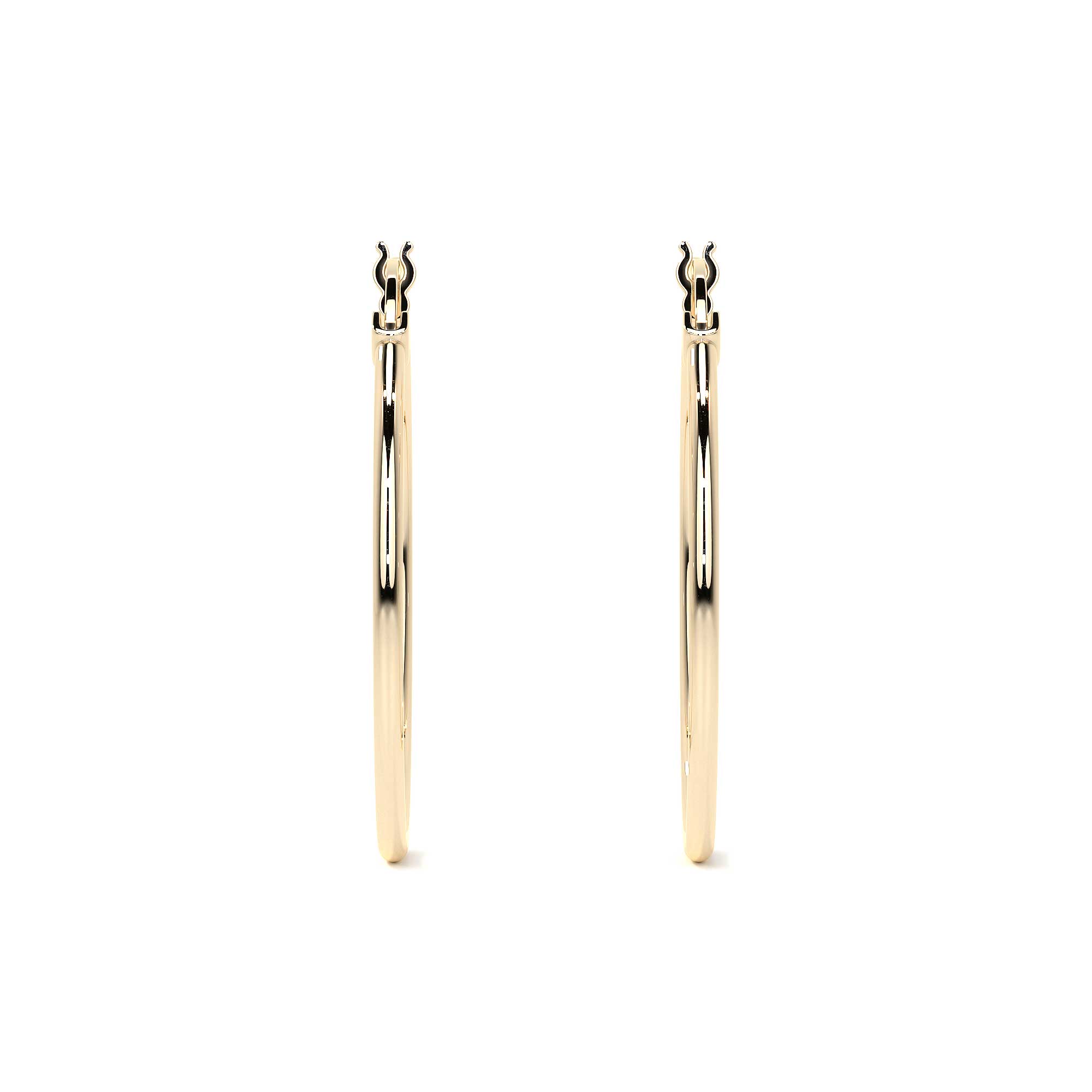 Arete Arracada Lisa Para Mujer De Oro Puro De 14k