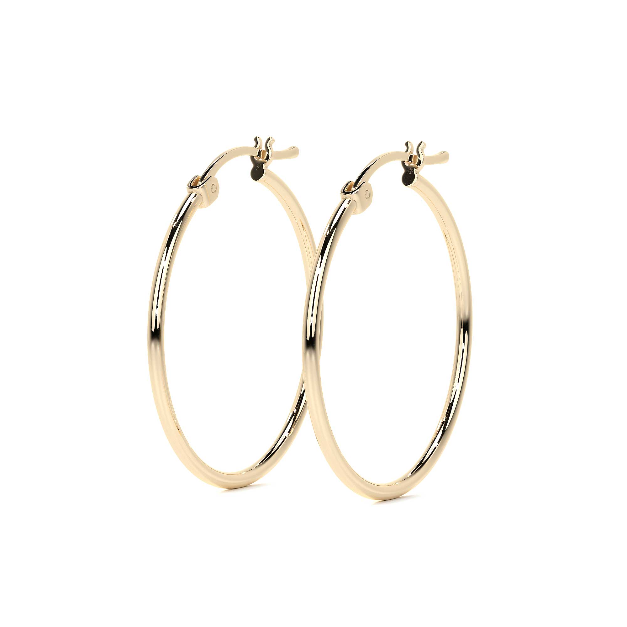 Arete Arracada Lisa Para Mujer De Oro Puro De 14k