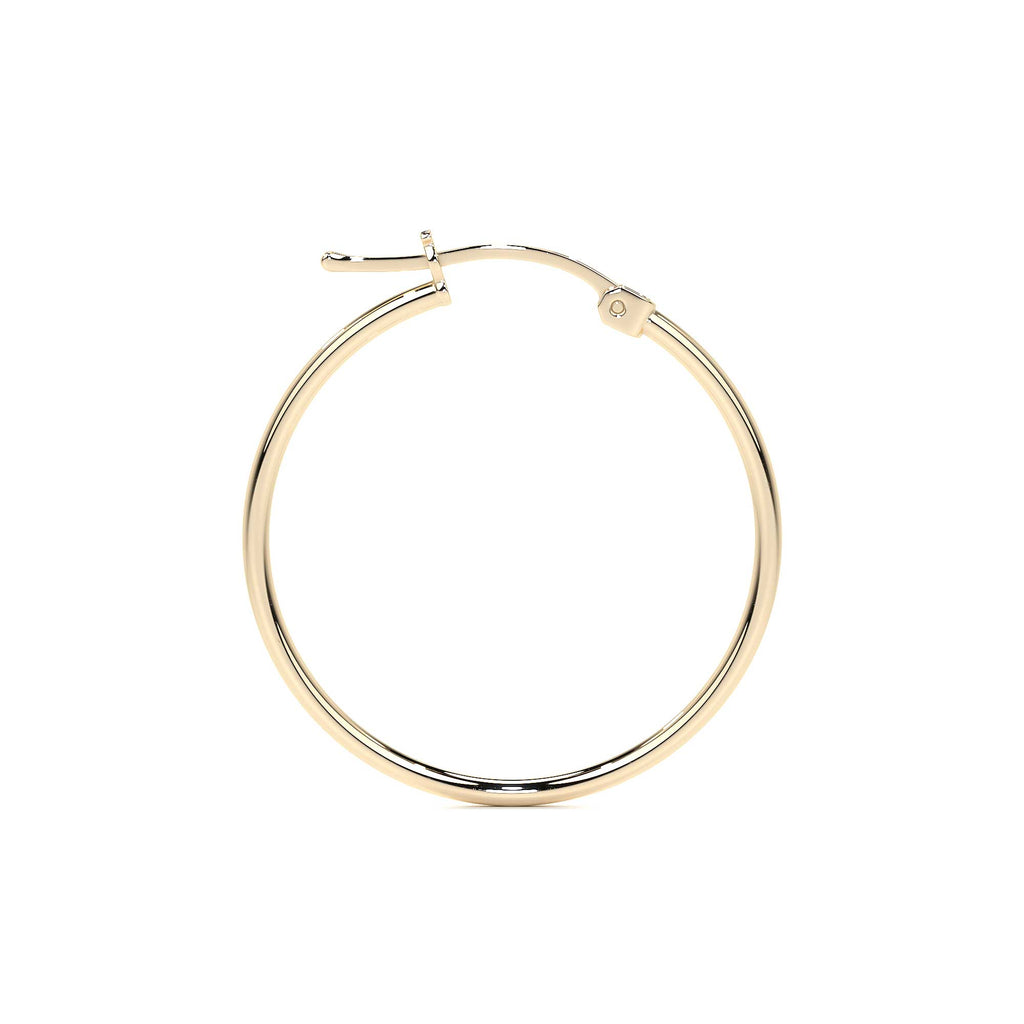 Arete Arracada Lisa Para Mujer De Oro Puro De 14k