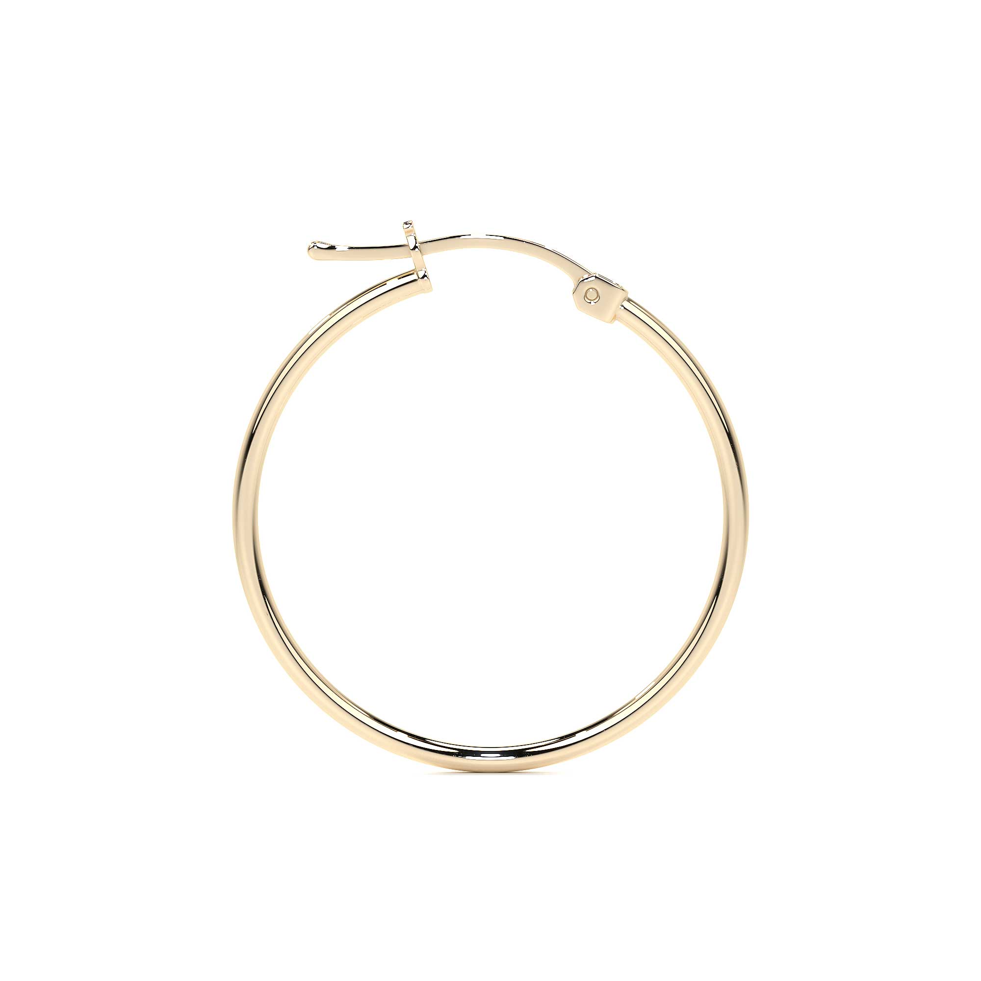 Arete Arracada Lisa Para Mujer De Oro Puro De 14k