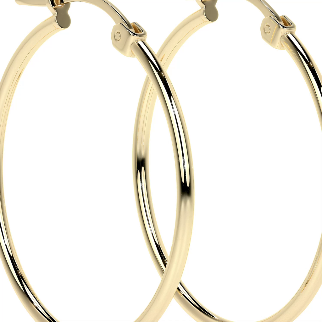 Arete Arracada Lisa Para Mujer De Oro Puro De 14k