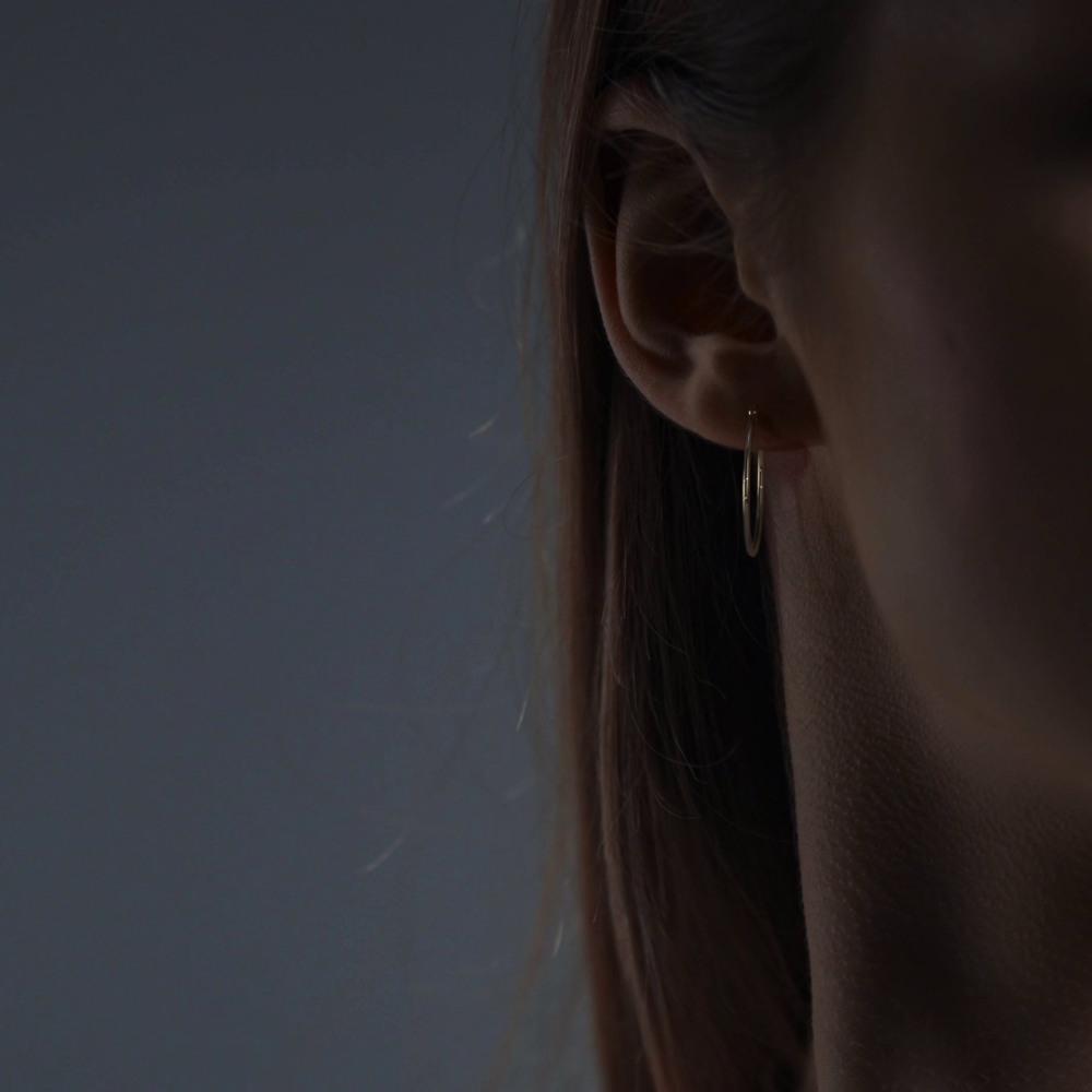 Arete Arracada Lisa Para Mujer De Oro Puro De 14k